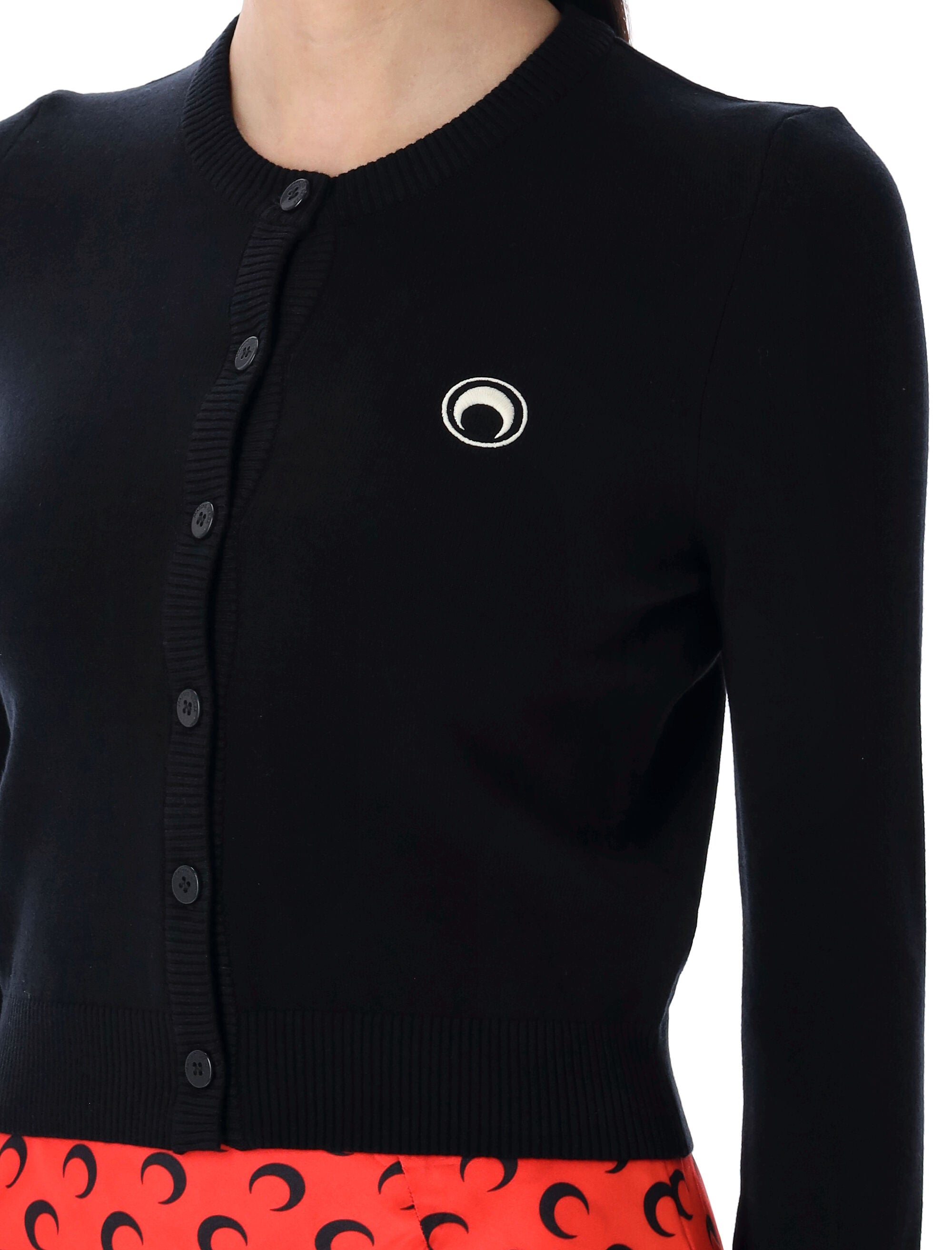 MARINE SERRE Fitted Stretch Viscose Cardigan