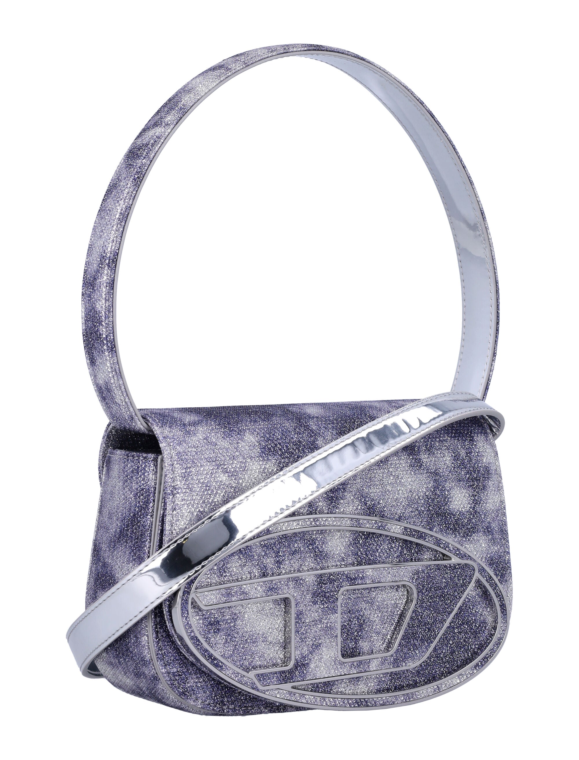 DIESEL Mini Glitter Handbag with Magnetic Flap Closure