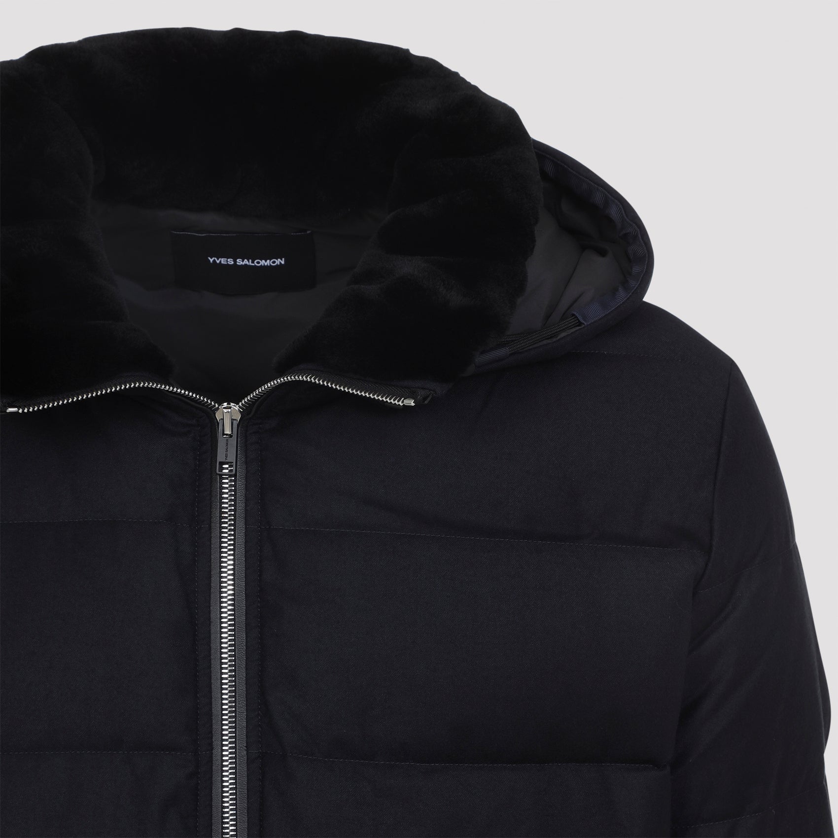 YVES SALOMON Mink Down-Filled Hooded Jacket for Men