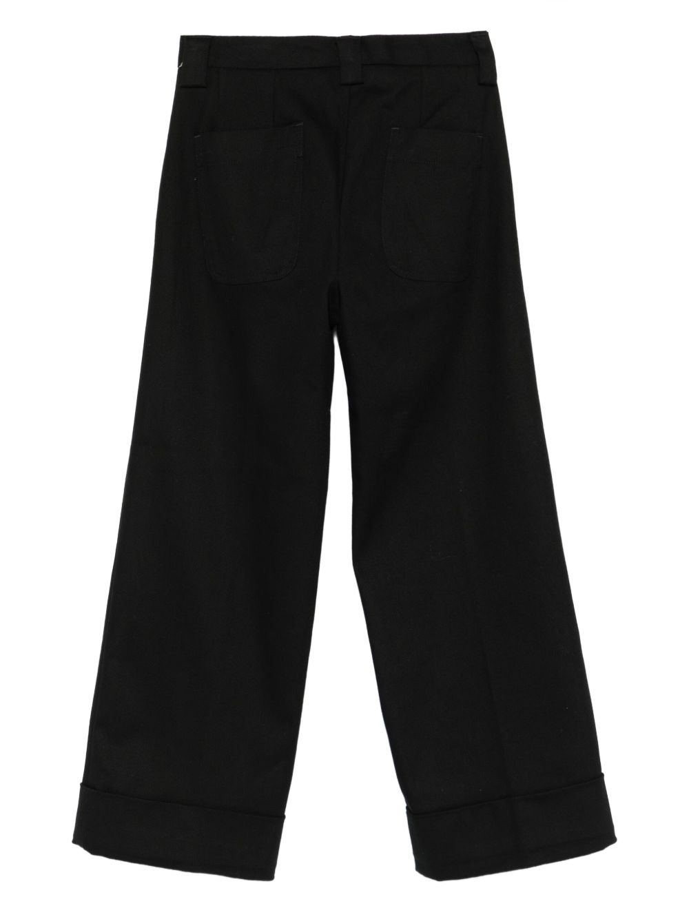 WHITE SAND Cotton Flared Trousers