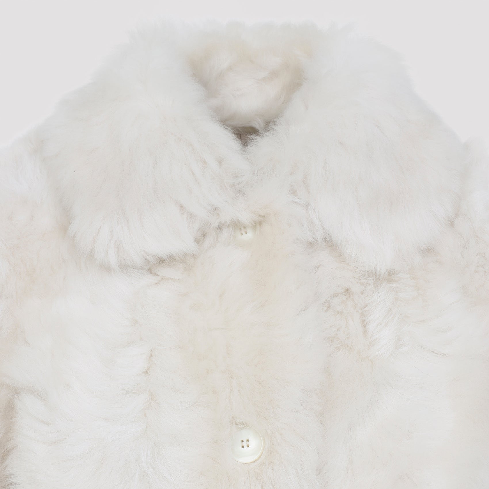 YVES SALOMON Lamb Fur Jacket with Pointed Collar for Women