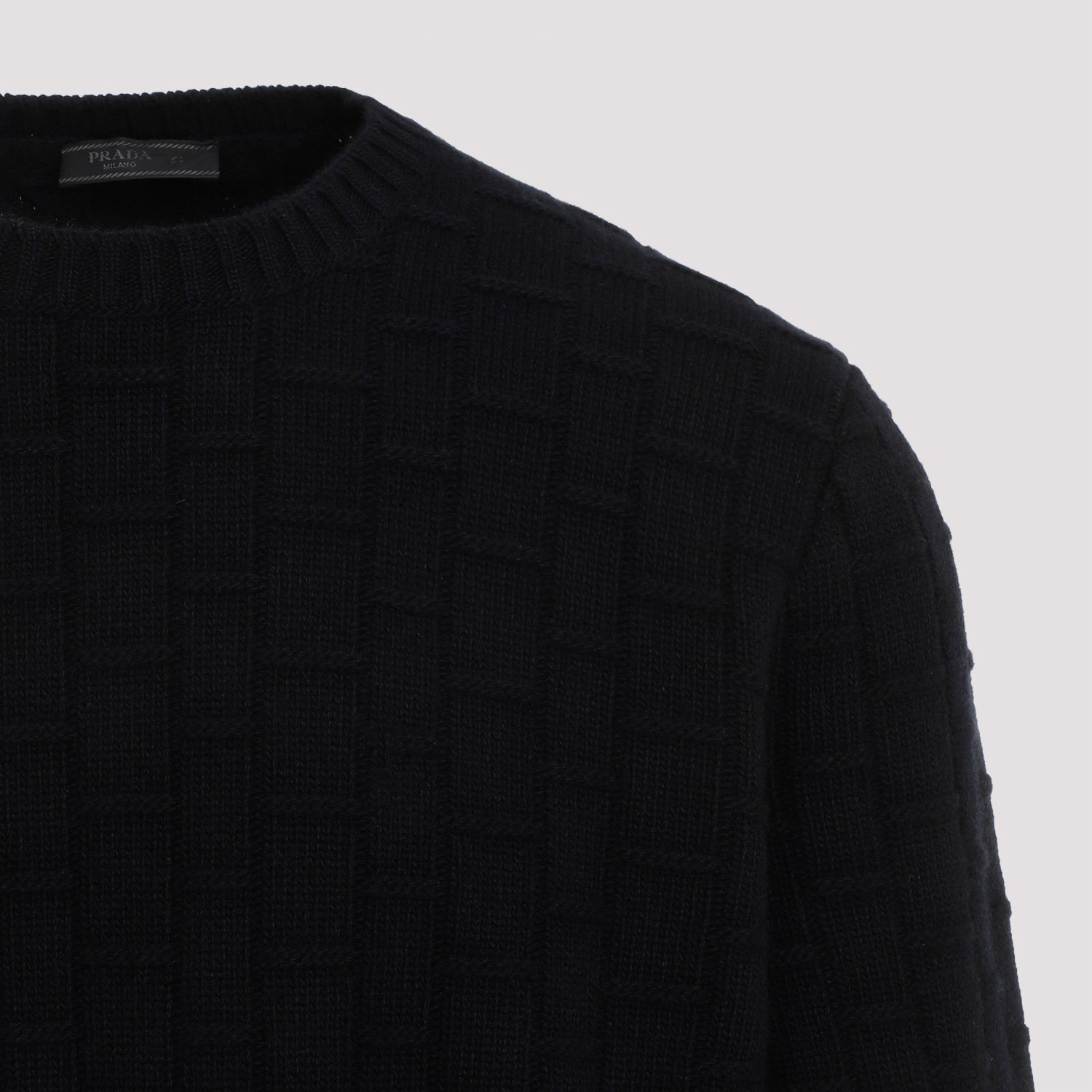 PRADA Luxury Wool-Cashmere Blend Crewneck Pullover