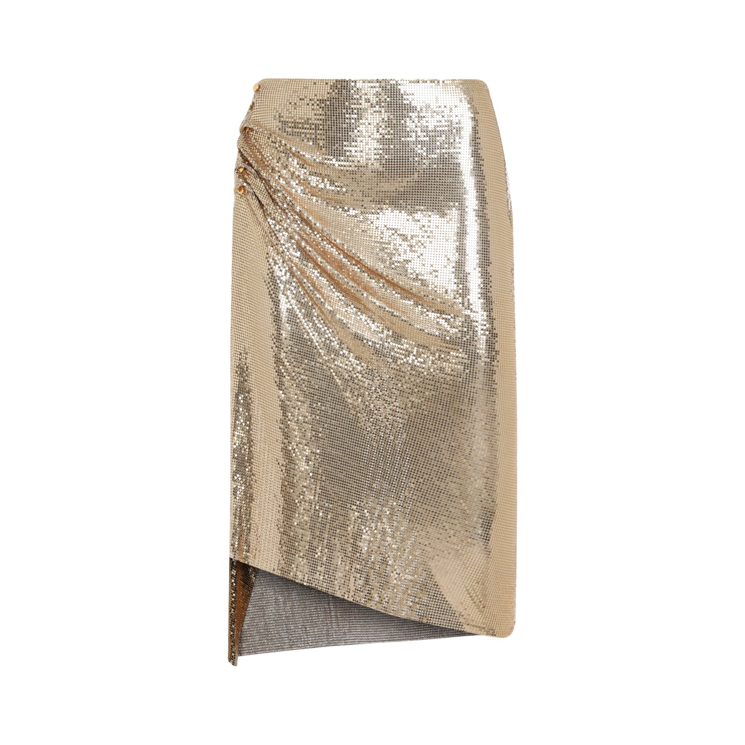 RABANNE Knee-Length Metallic Aluminium Skirt for Men