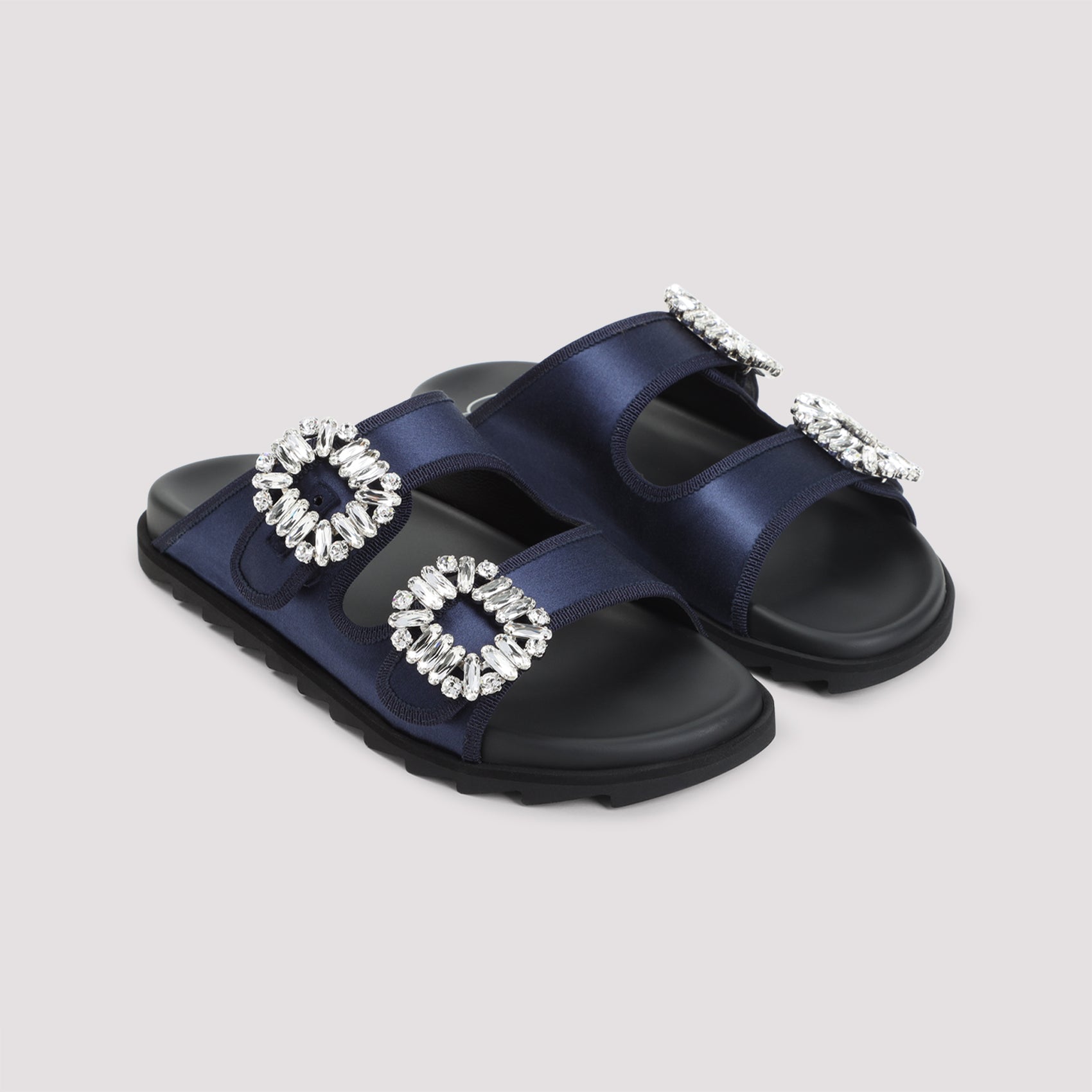 ROGER VIVIER Flat Strass Bordo Gros Slippers