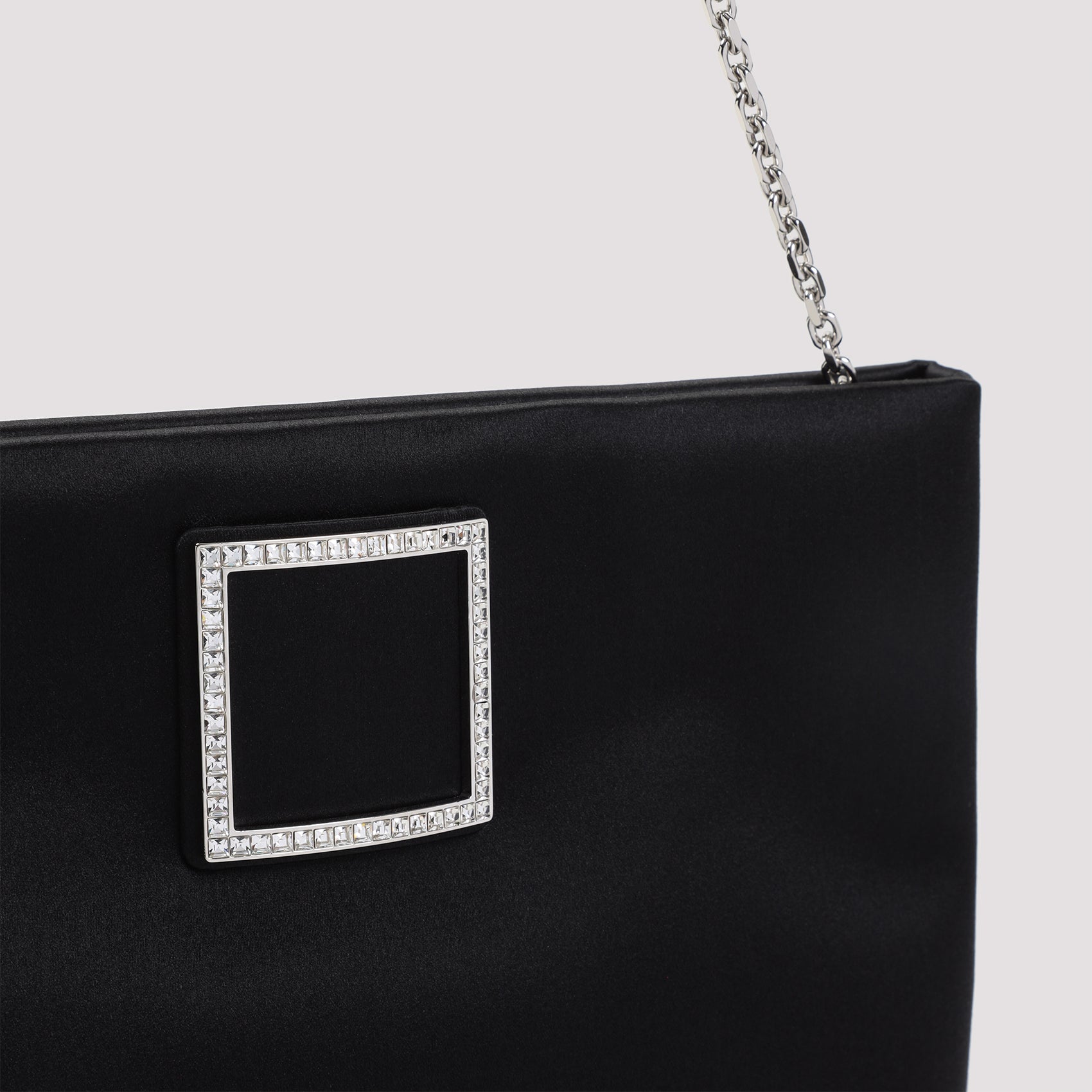 ROGER VIVIER Mini Satin Clutch with Crystal Accents - 25cm x 22cm x 7cm