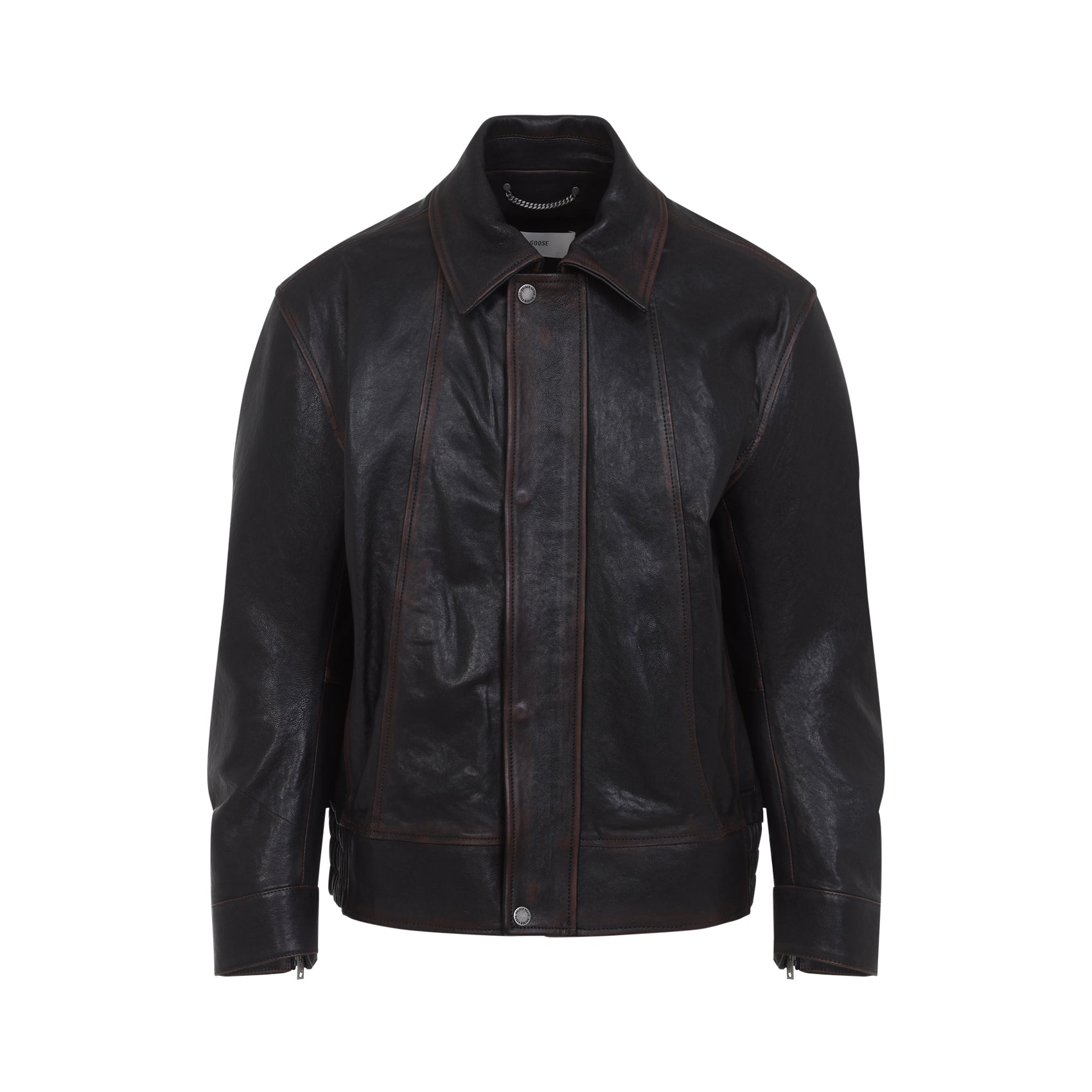 GOLDEN GOOSE Luxury Bomber Jacket in Premium Nappa Leather