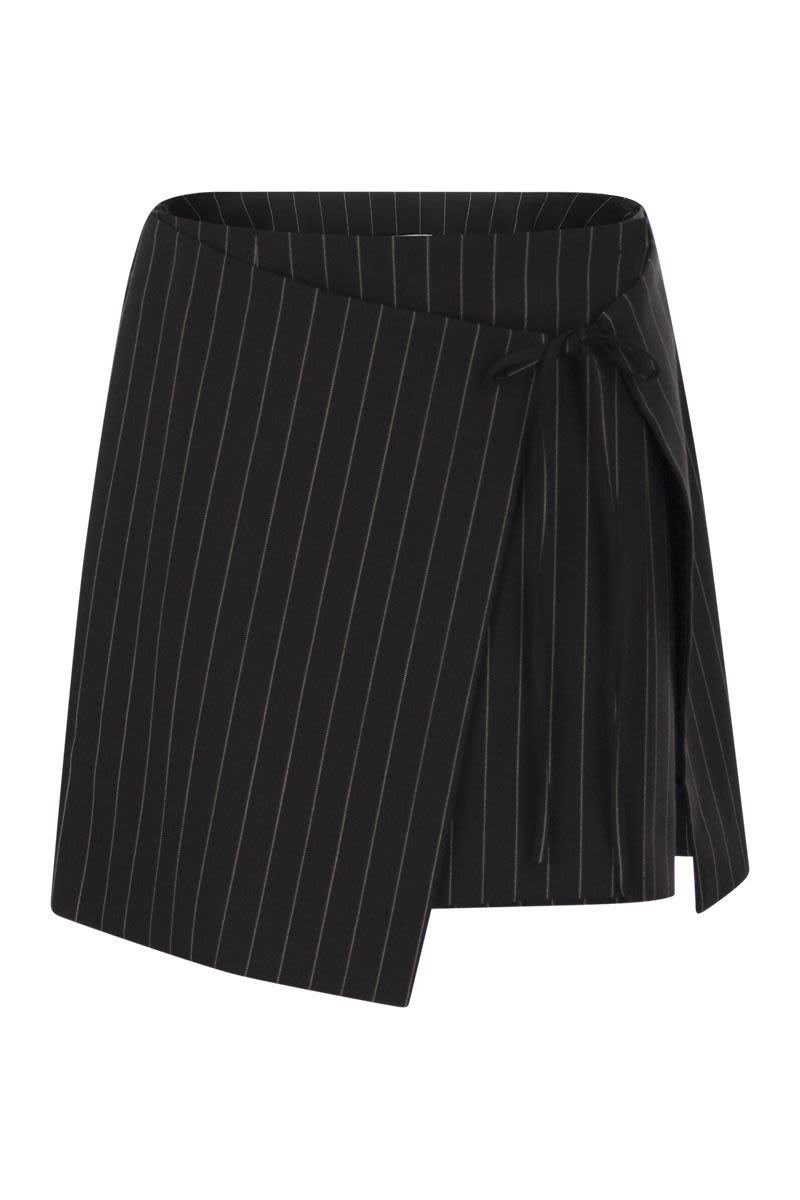 MAX MARA SPORTMAX Pinstriped Wrap Mini Skirt