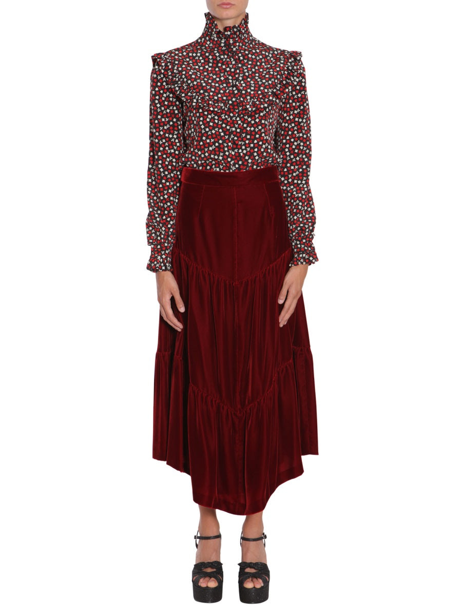 SAINT LAURENT Chic Stand Up Collar Blouse for Women