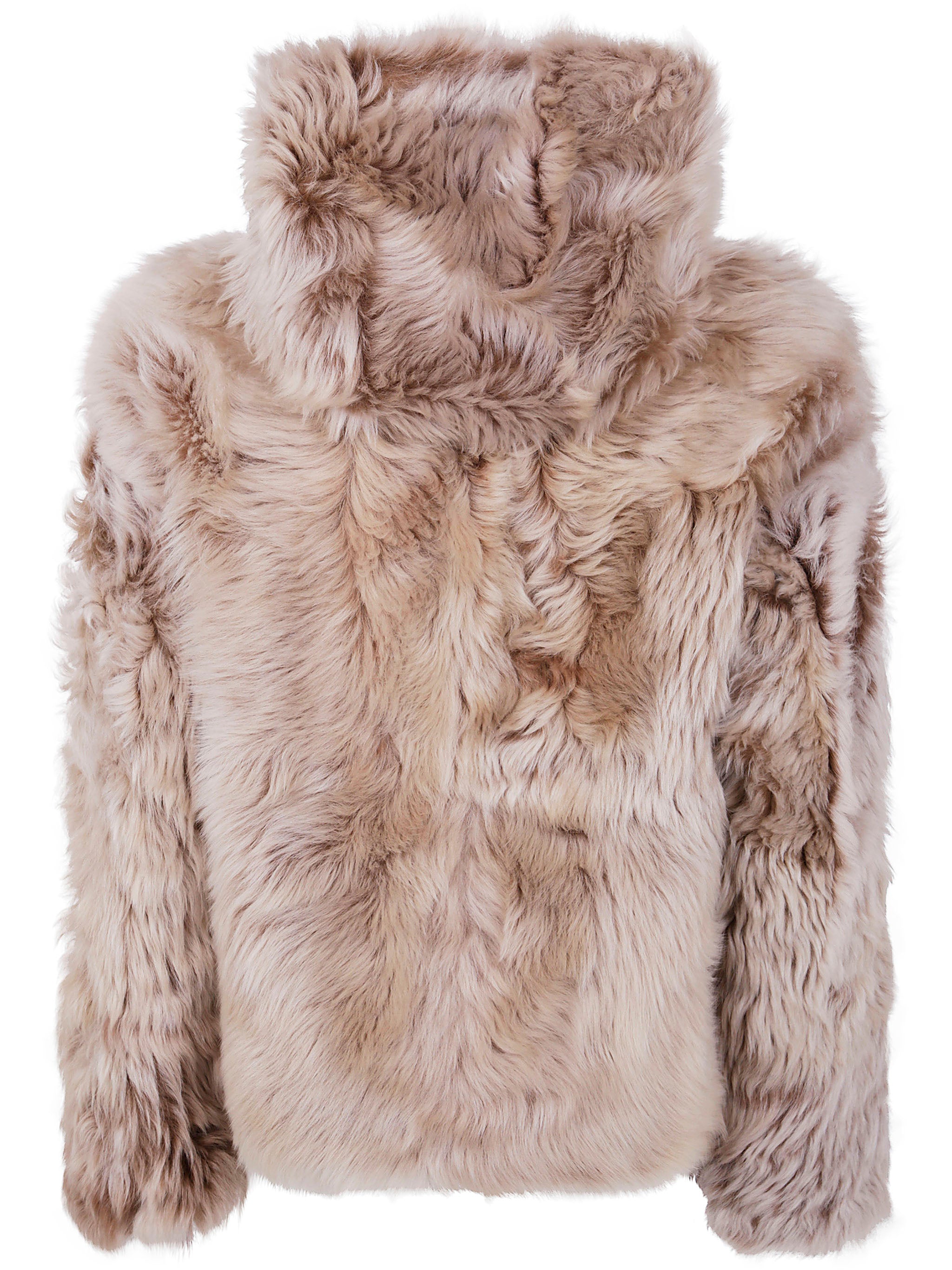 YVES SALOMON Luxurious 61cm Women's Hoodie Jacket