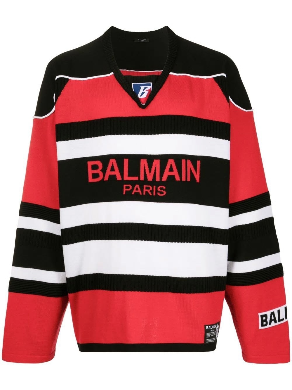 BALMAIN Boxy Bi-Color Sweater