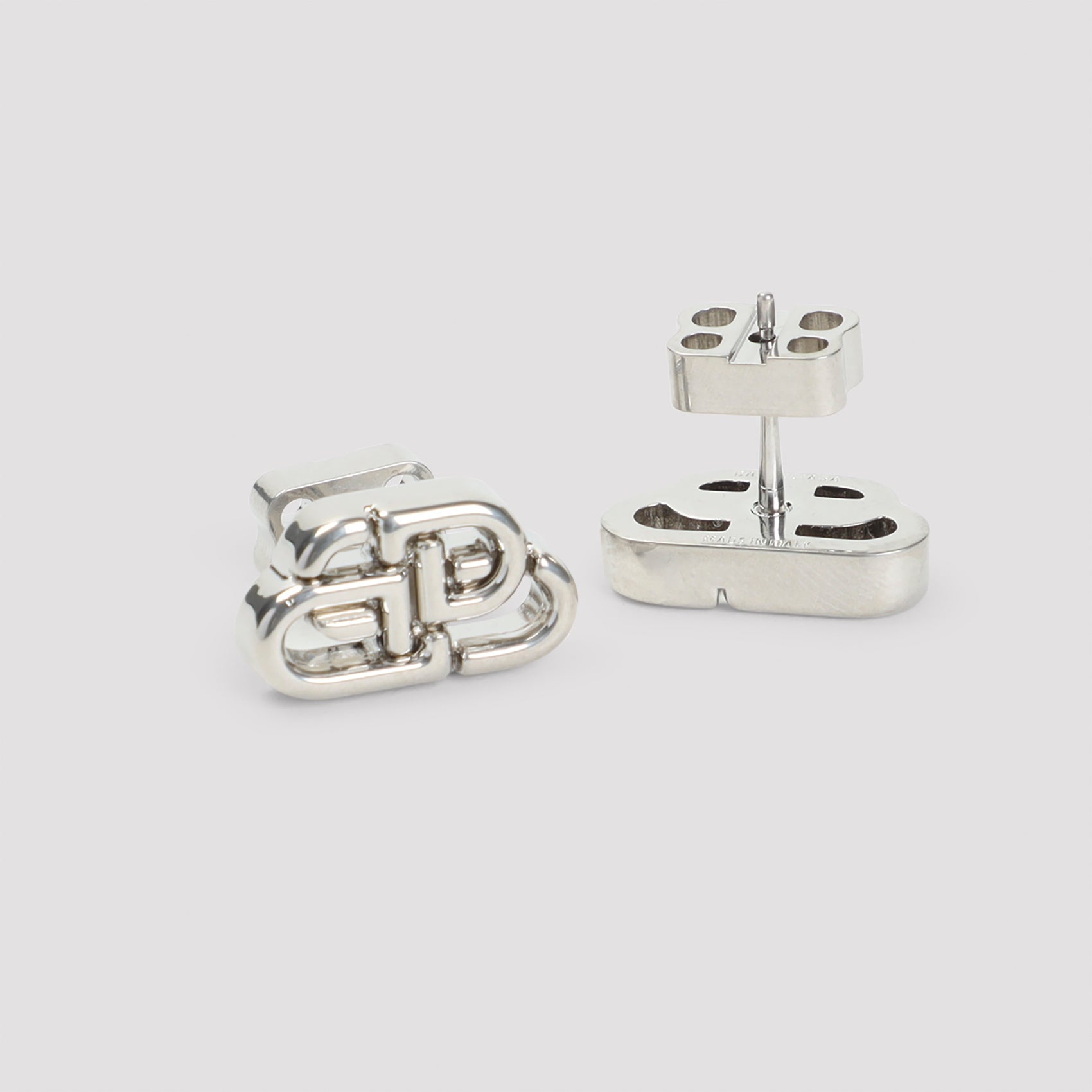 BALENCIAGA Mini Brass BB Stud Earrings