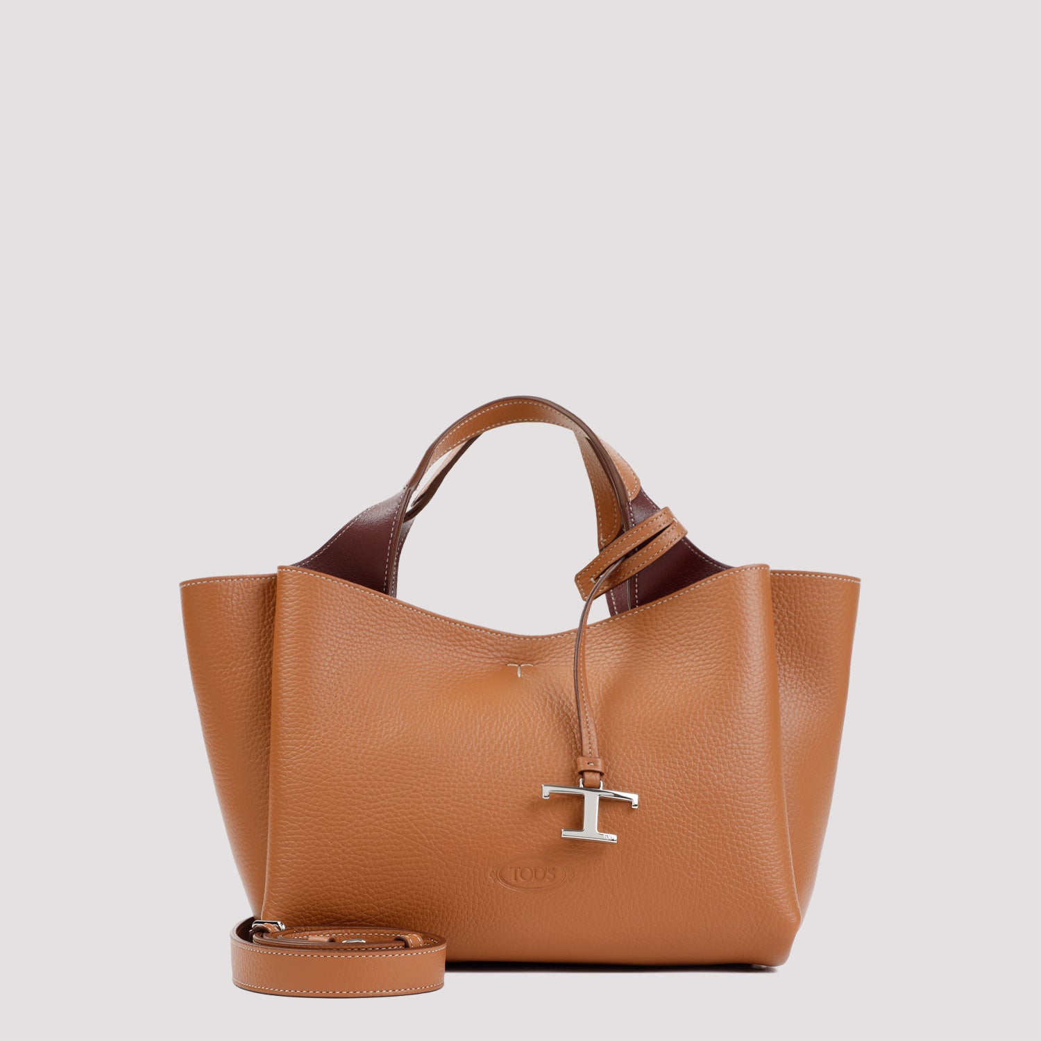 TOD`S Grained Leather Bauletto Handbag - W:26cm H:20cm D:17cm