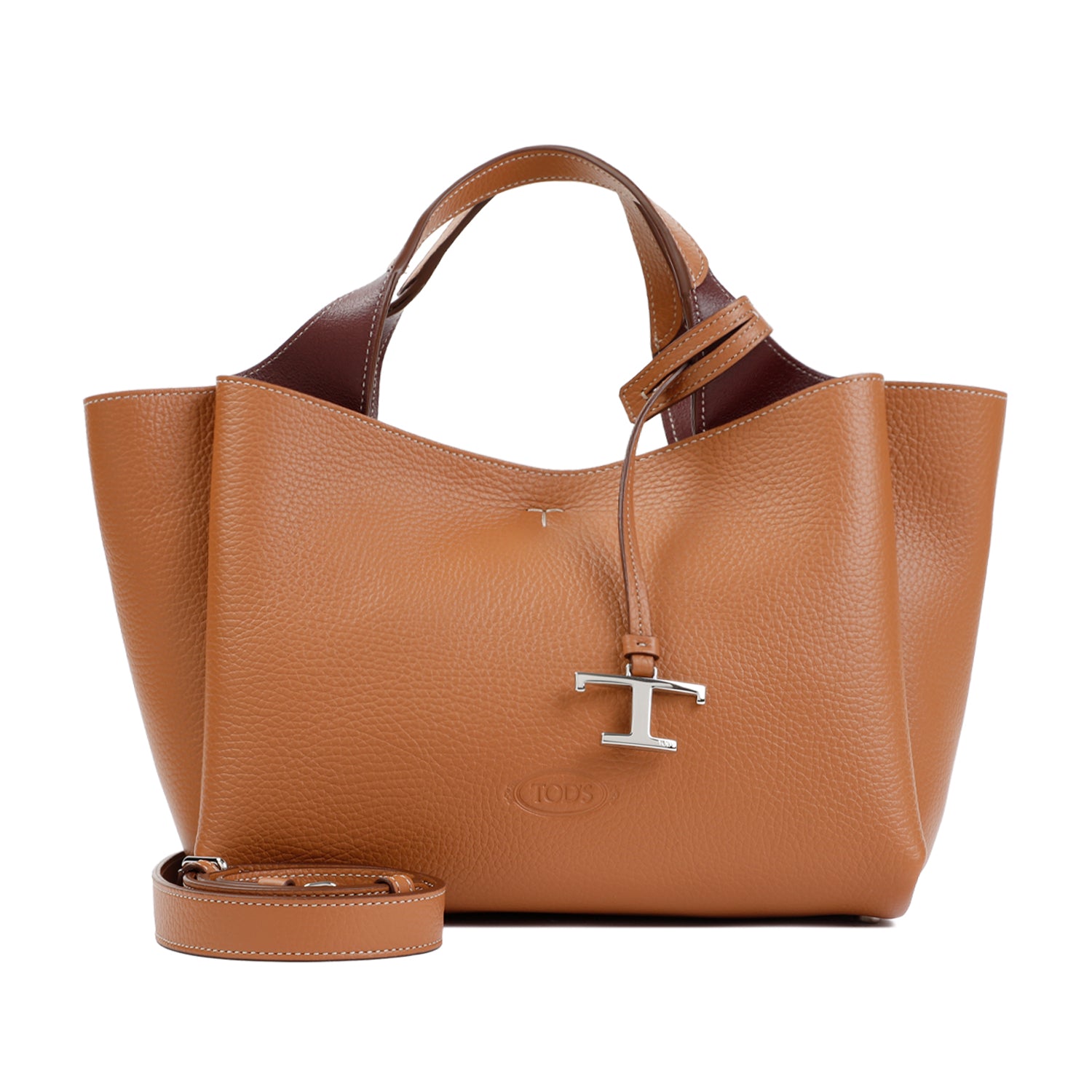 TOD`S Grained Leather Bauletto Handbag - W:26cm H:20cm D:17cm