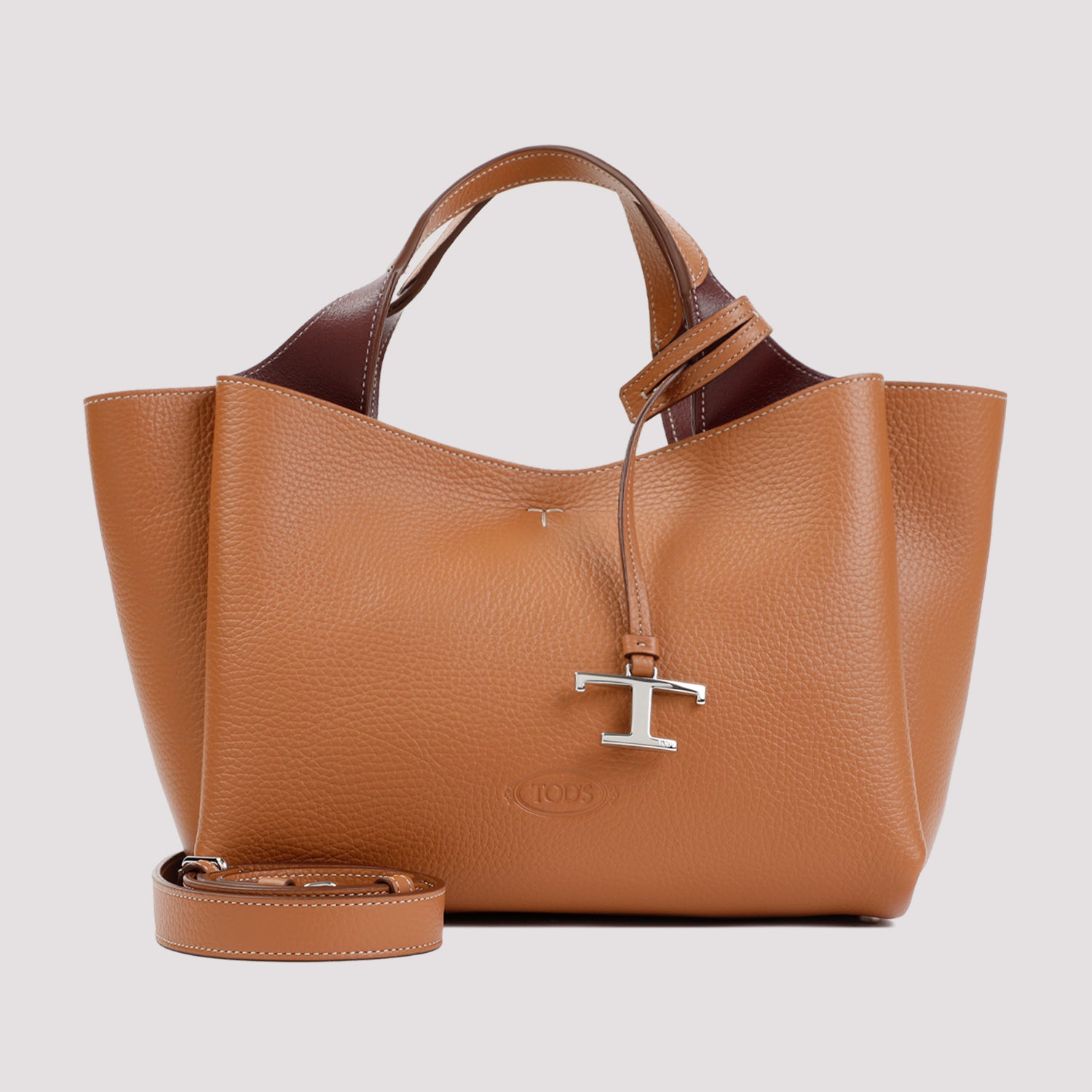 TOD`S Grained Leather Bauletto Handbag - W:26cm H:20cm D:17cm