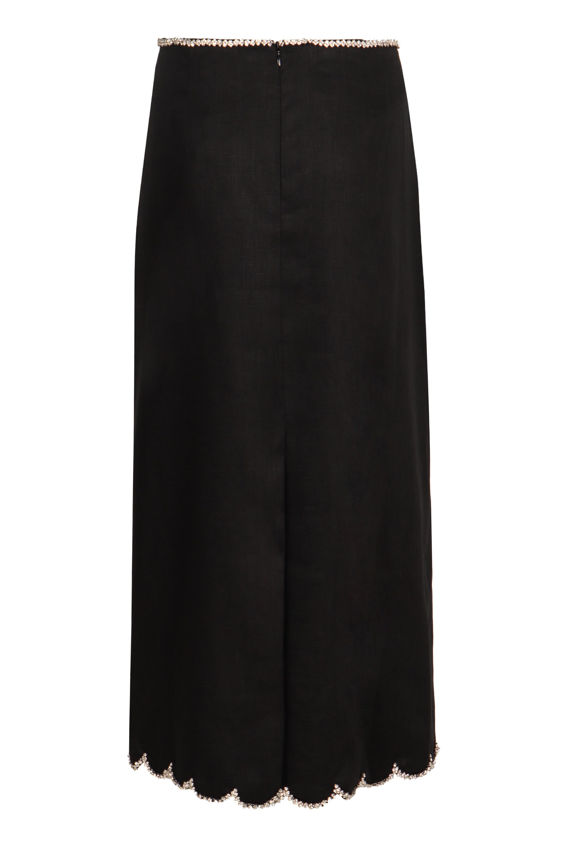 ZIMMERMANN Linen Skirt with Decorative Rhinestones