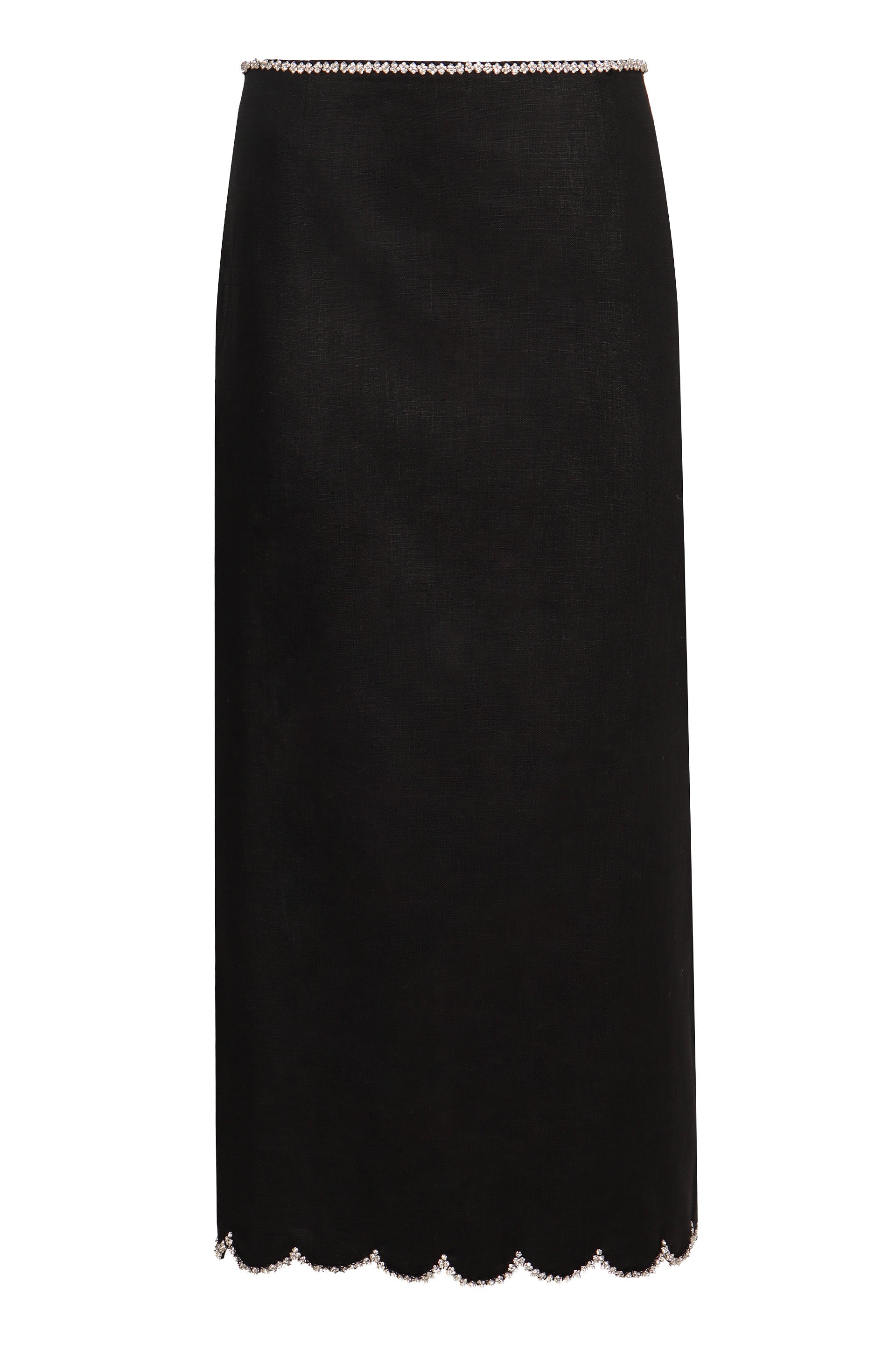 ZIMMERMANN Linen Skirt with Decorative Rhinestones