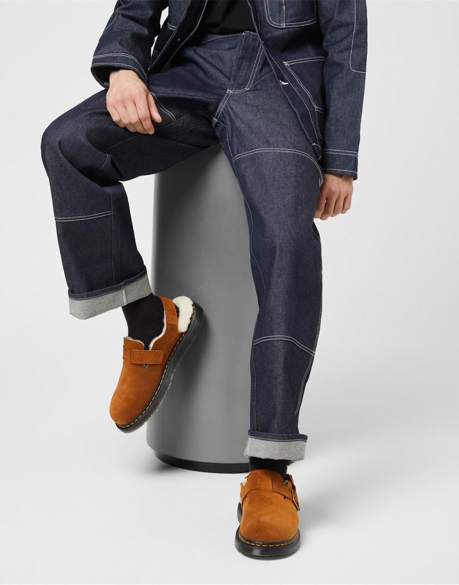 DR. MARTENS Men's Shearling Flat Moccasins