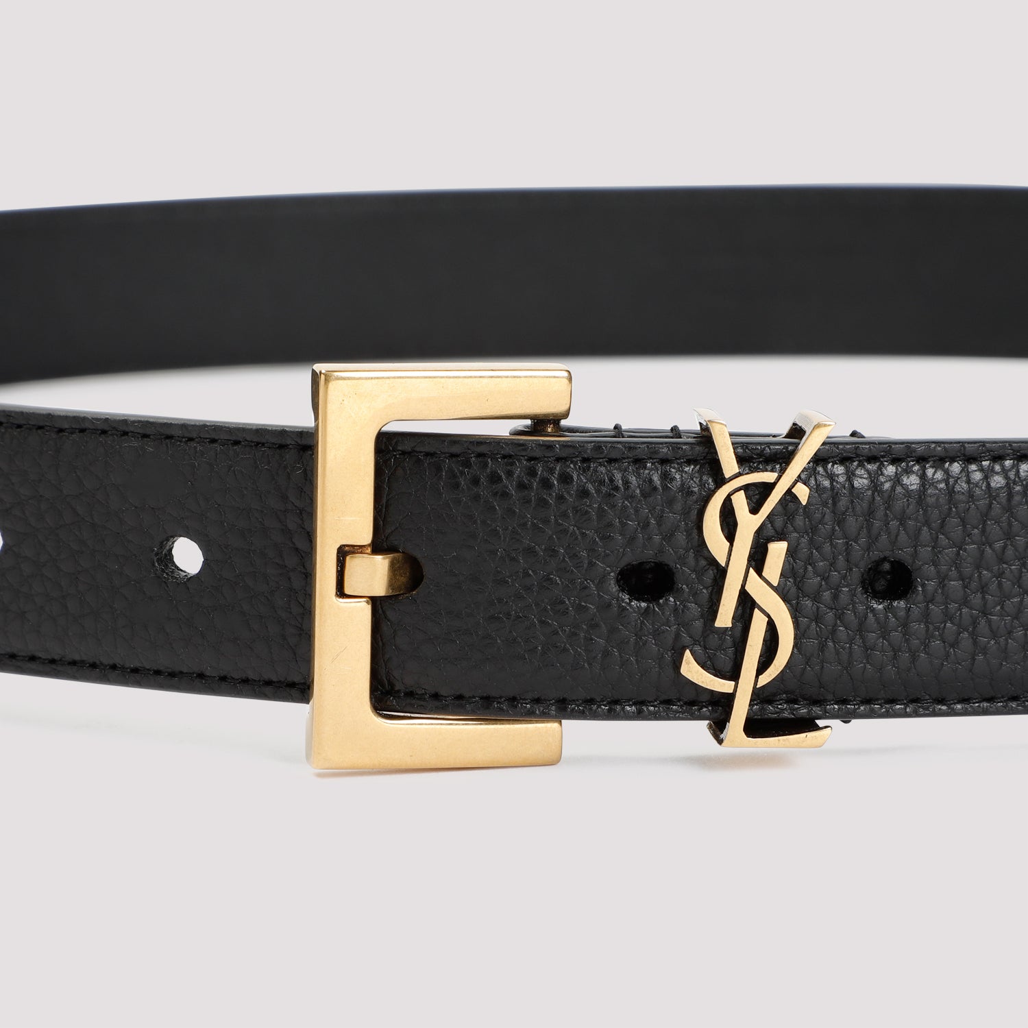 SAINT LAURENT Grained Leather Belt - 2.8cm Width