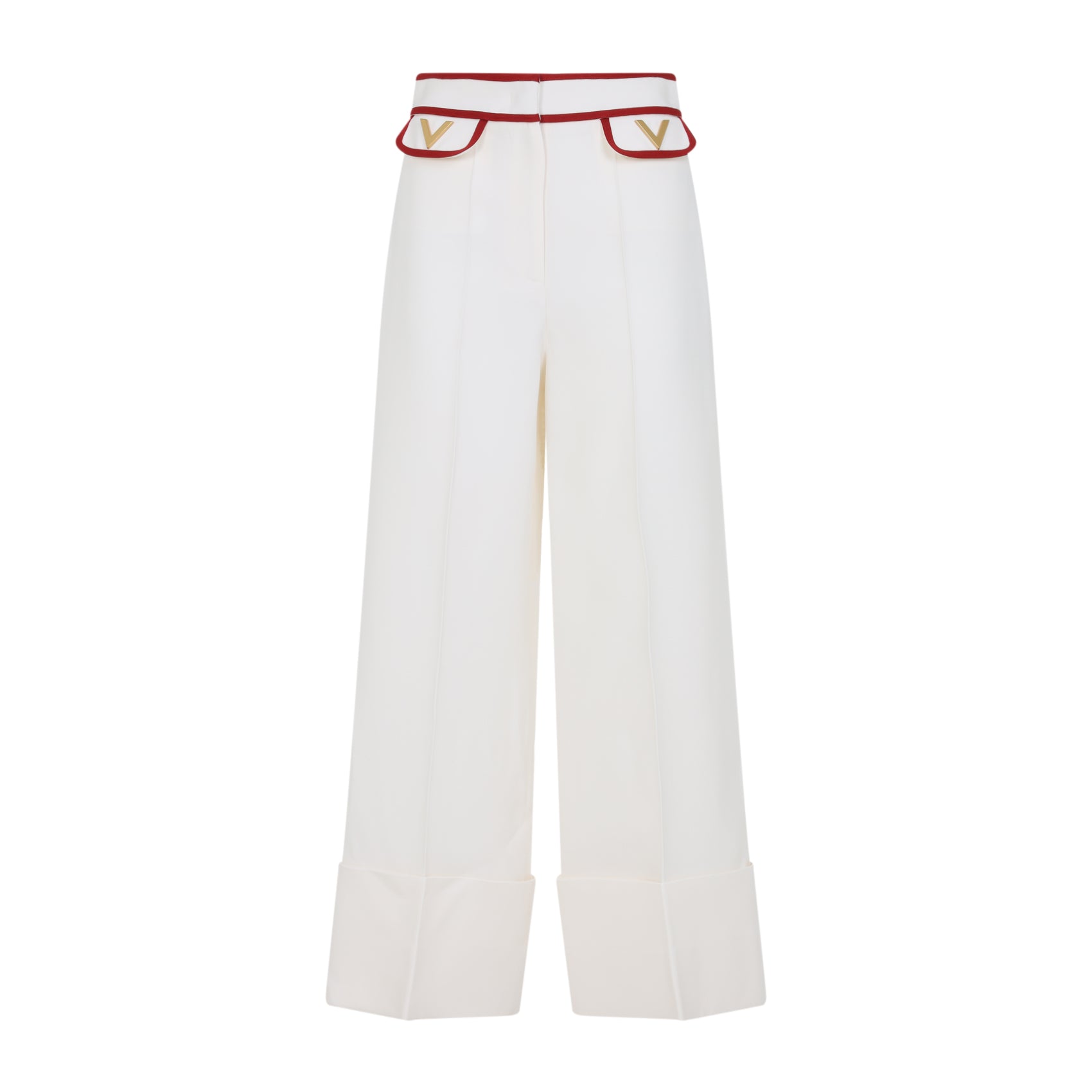 VALENTINO Elegant Straight Leg Wool & Silk Blend Pants