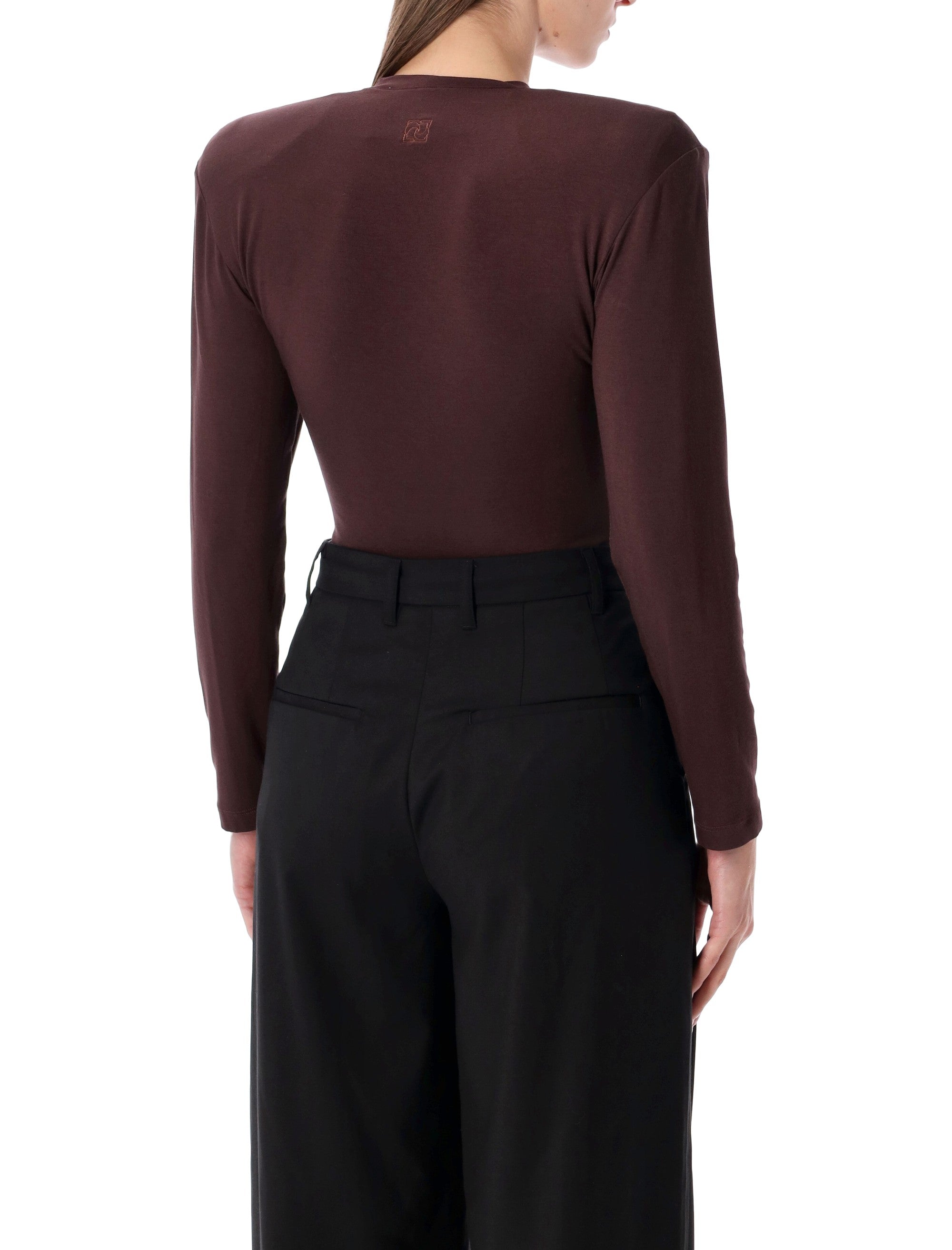 MAGDA BUTRYM Refined Mini T-Shirt Bodysuit with Long Sleeves