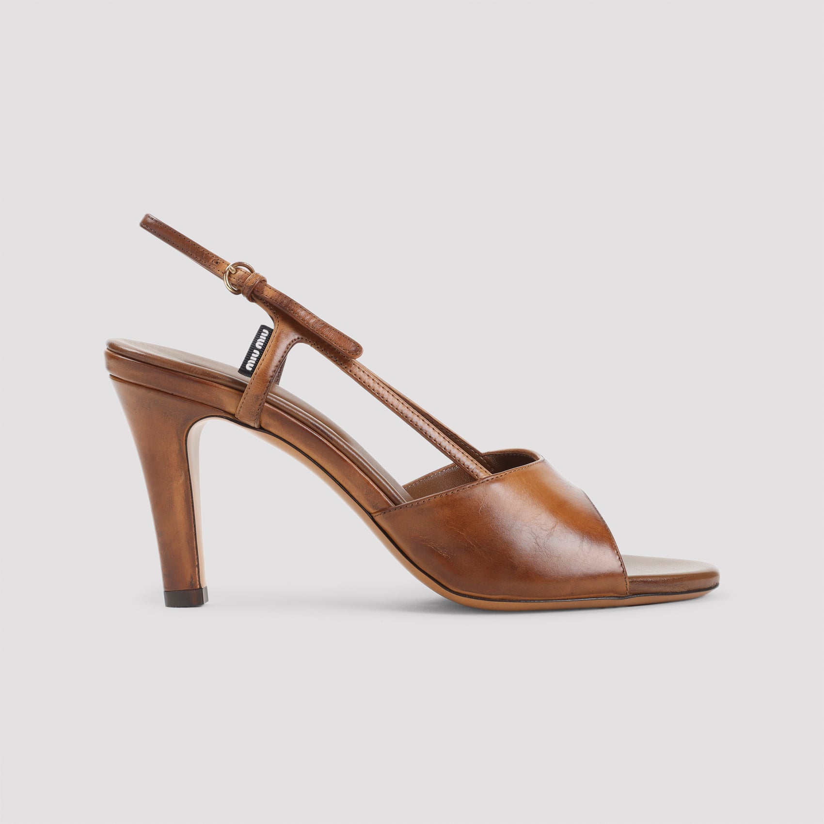 MIU MIU 100% Leather Men’s Sandals with 8.5cm Heel Height