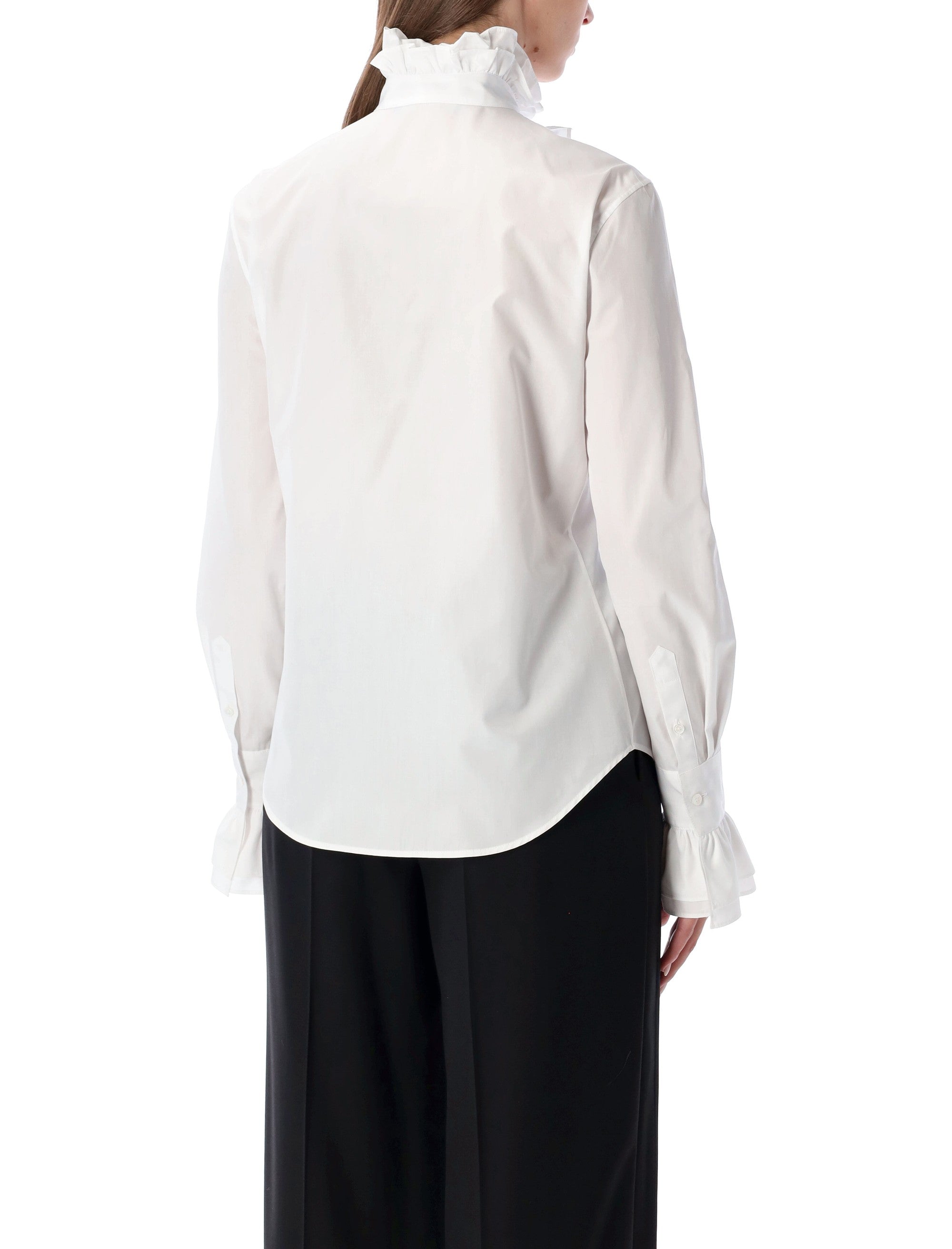 RALPH LAUREN Dolley Cotton Broadcloth Shirt with Ruffles - Size 4