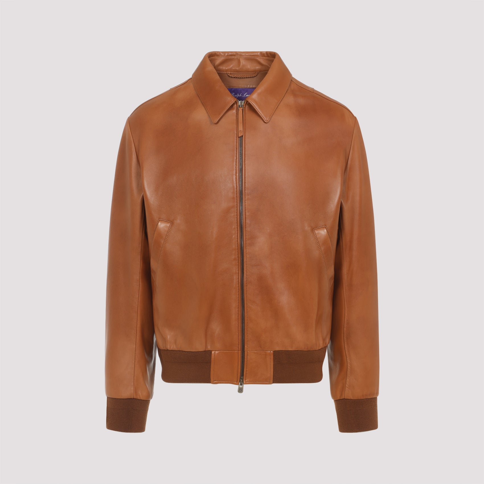RALPH LAUREN PURPLE LABEL Men's Leather Bomber Jacket