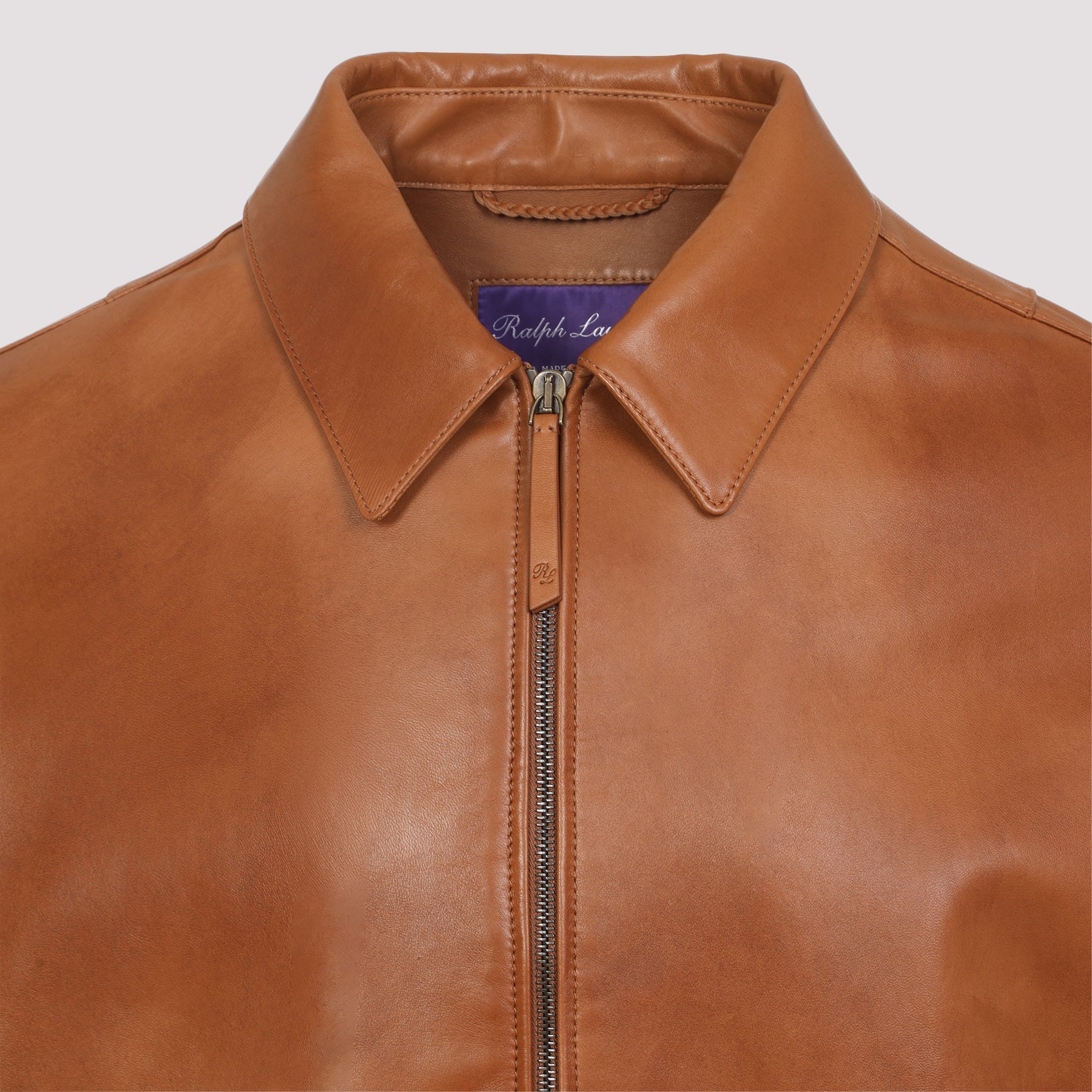 RALPH LAUREN PURPLE LABEL Men's Leather Bomber Jacket