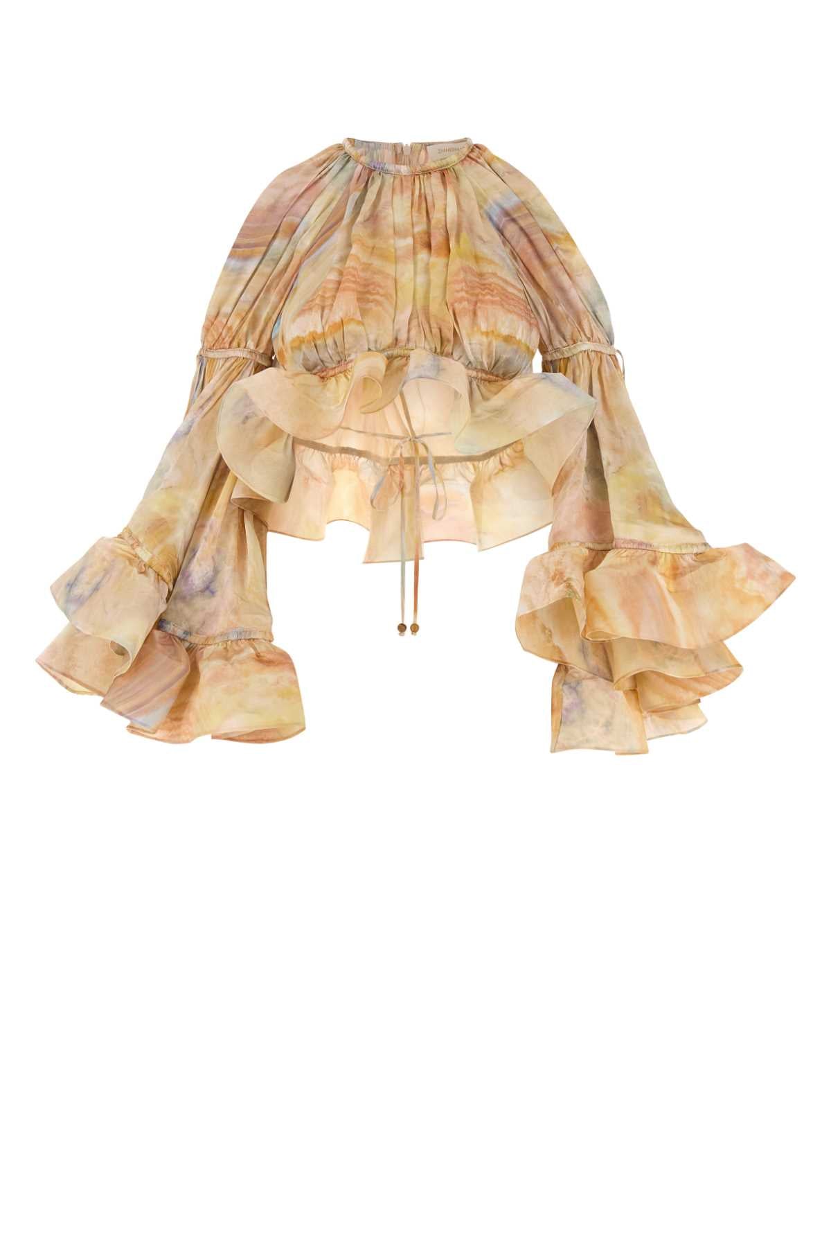 ZIMMERMANN Printed Silk Crop Top for Women