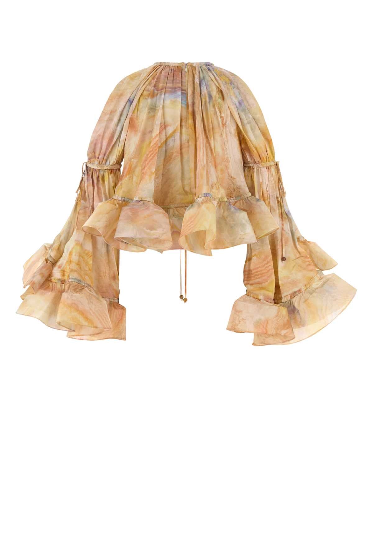 ZIMMERMANN Printed Silk Crop Top for Women