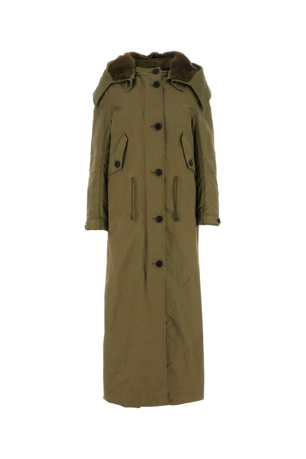 PRADA Women's Army Green Nylon Parka Jacket