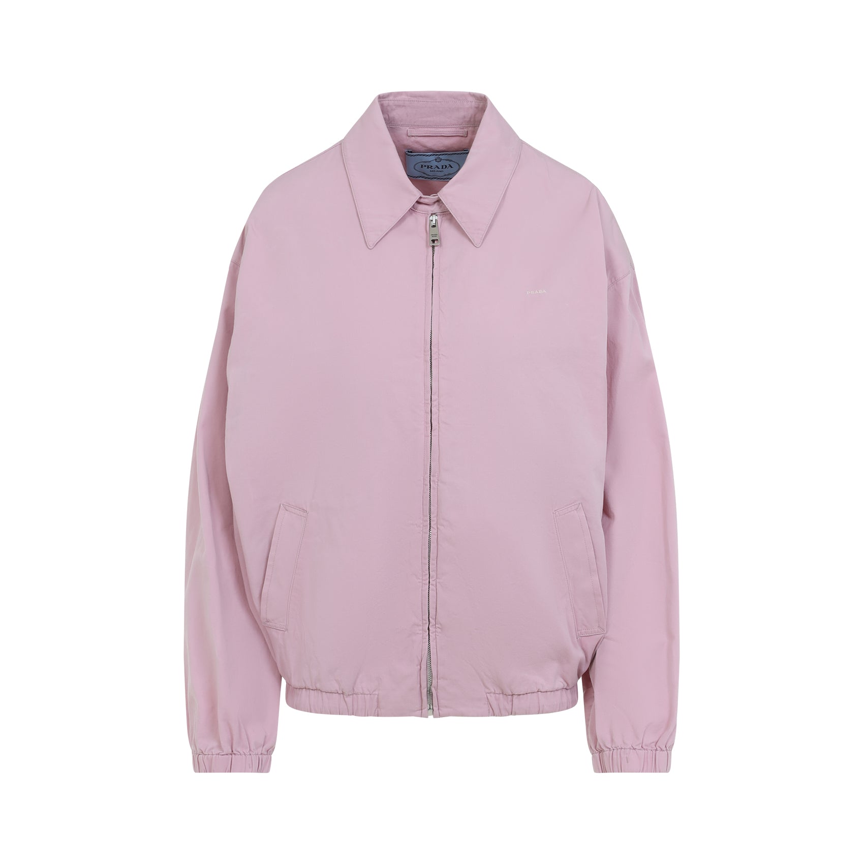 PRADA Gabardine Cotton Jacket with Shirt Style Collar - Women’s Outerwear