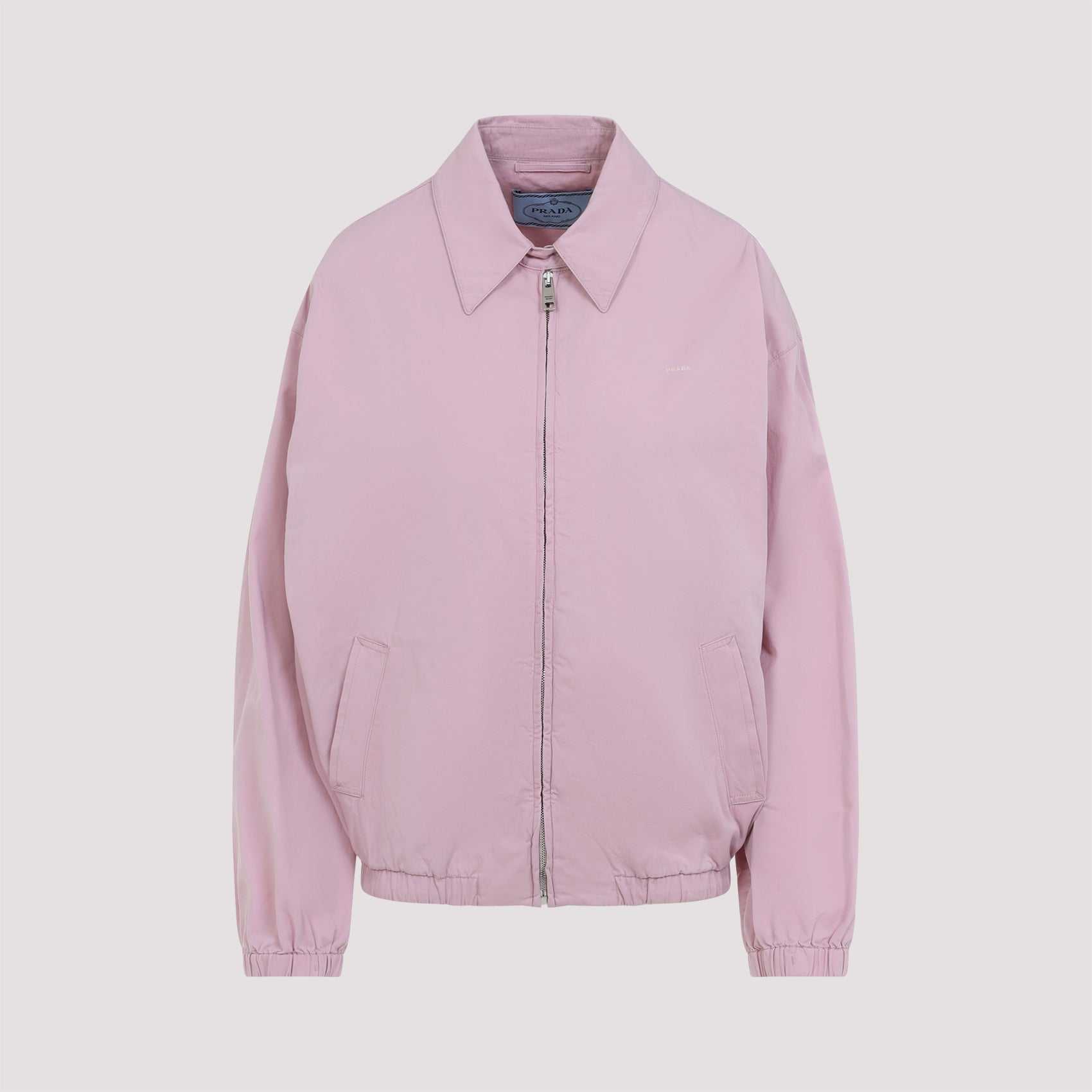 PRADA Gabardine Cotton Jacket with Shirt Style Collar - Women’s Outerwear