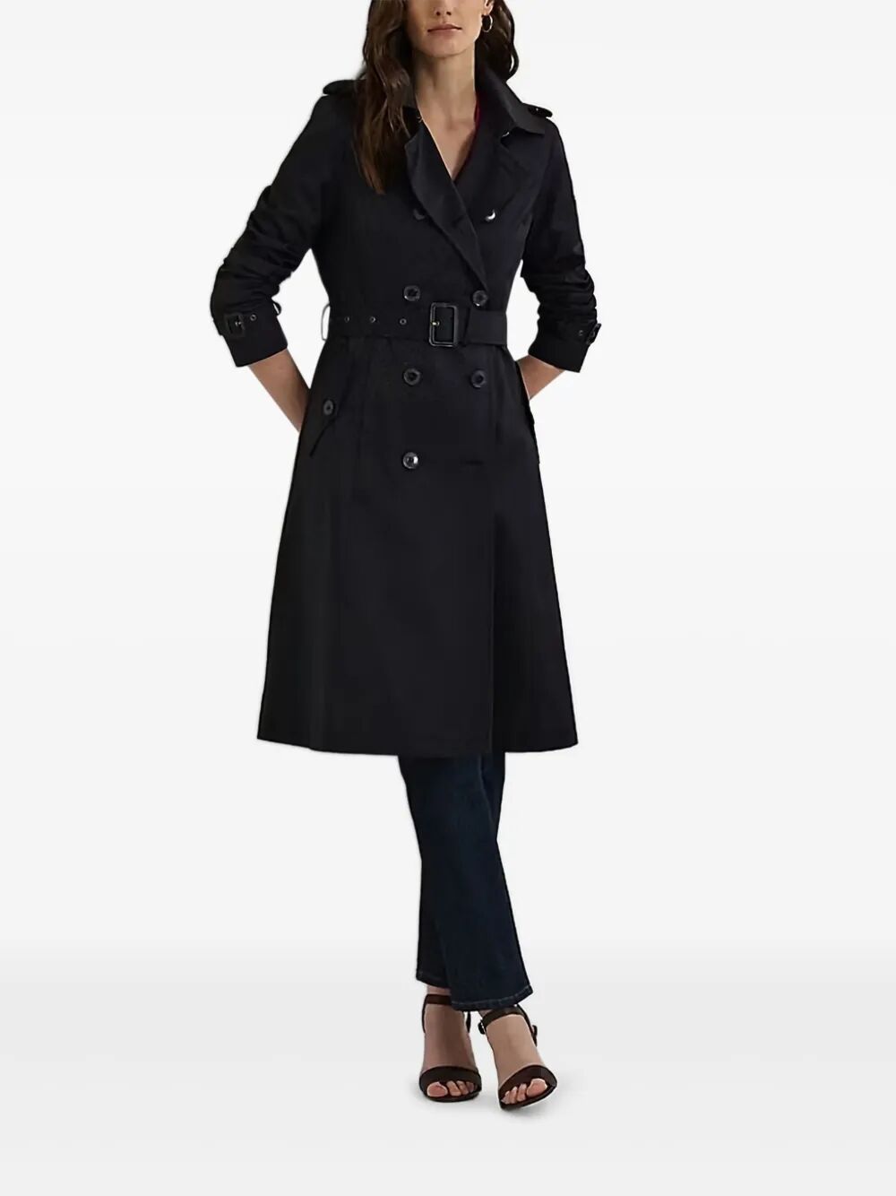 LAUREN RALPH LAUREN Double Breasted Belted Trench Jacket