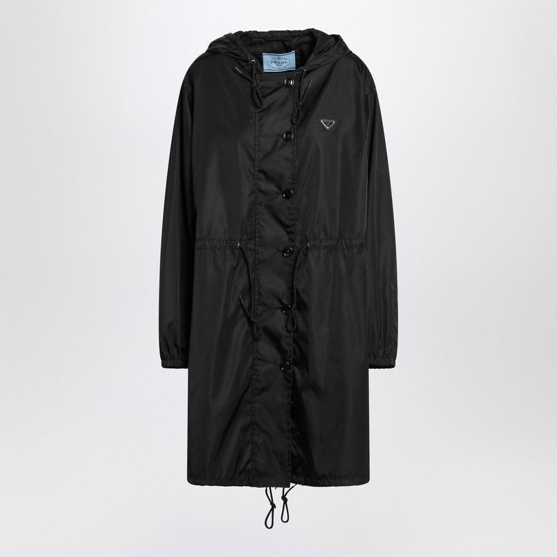 PRADA Women's Waterproof Parka Jacket with Drawstring Hood