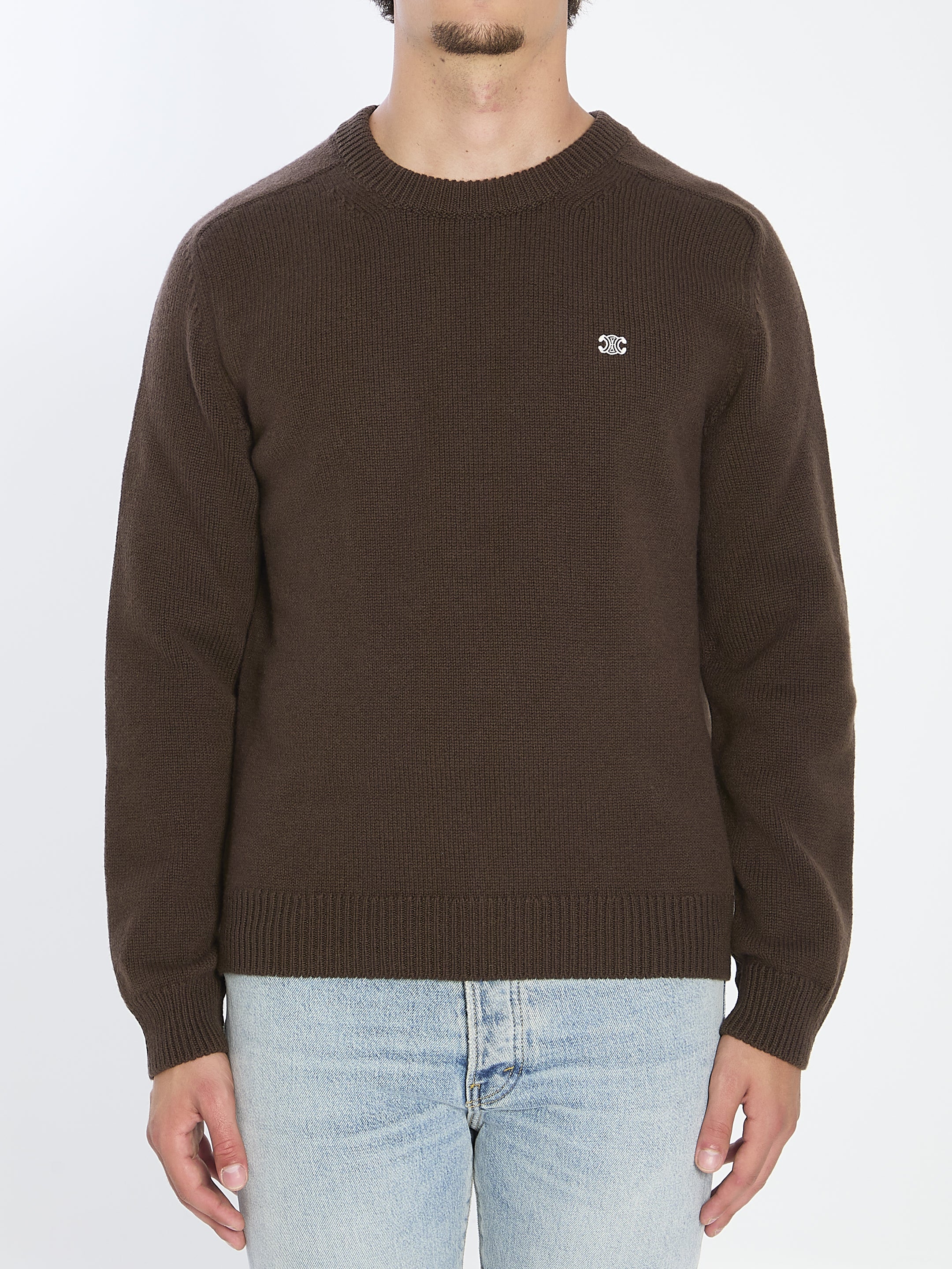 CELINE Wool and Cashmere Crewneck Sweater - Size L