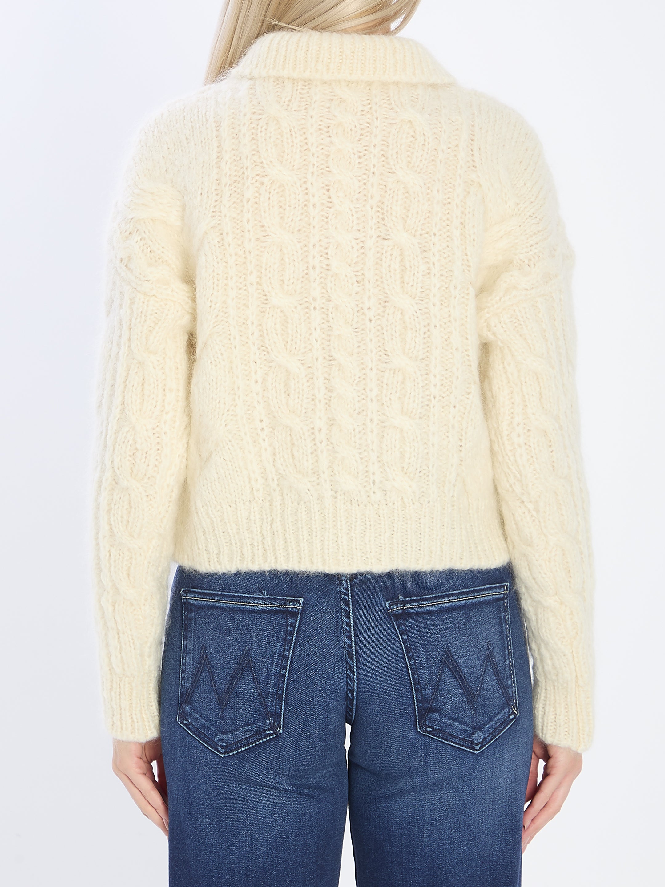 CELINE Women's Mohair and Wool Polo Shirt - Slightly Cropped