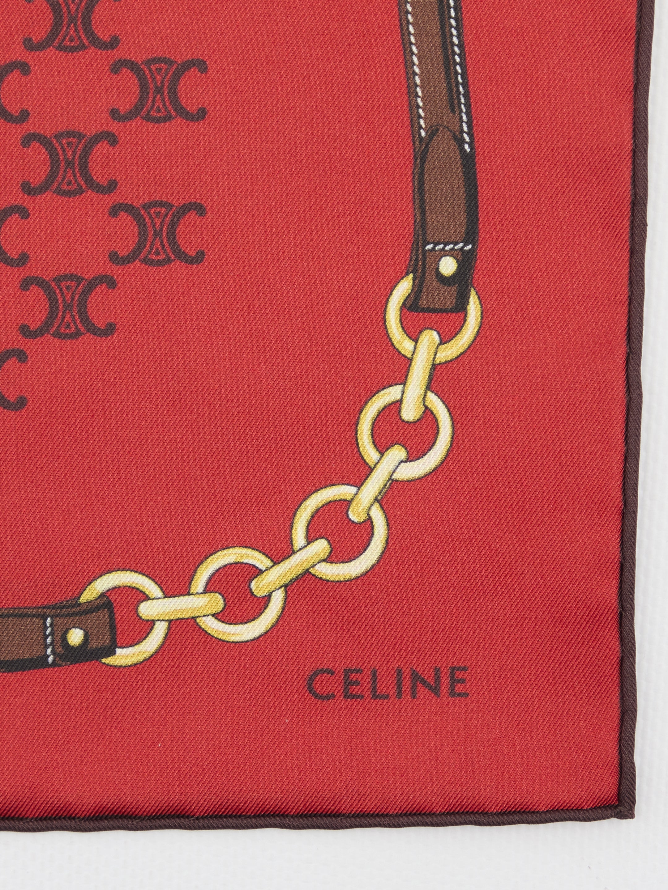 CELINE Heritage Silk Twill Bandana Scarf, 55 x 55 cm