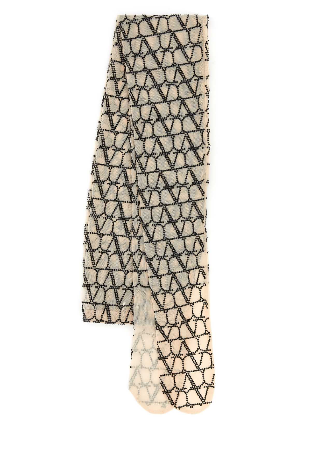 VALENTINO GARAVANI Embroidered Tulle Strass Mini T-Shirt Collant