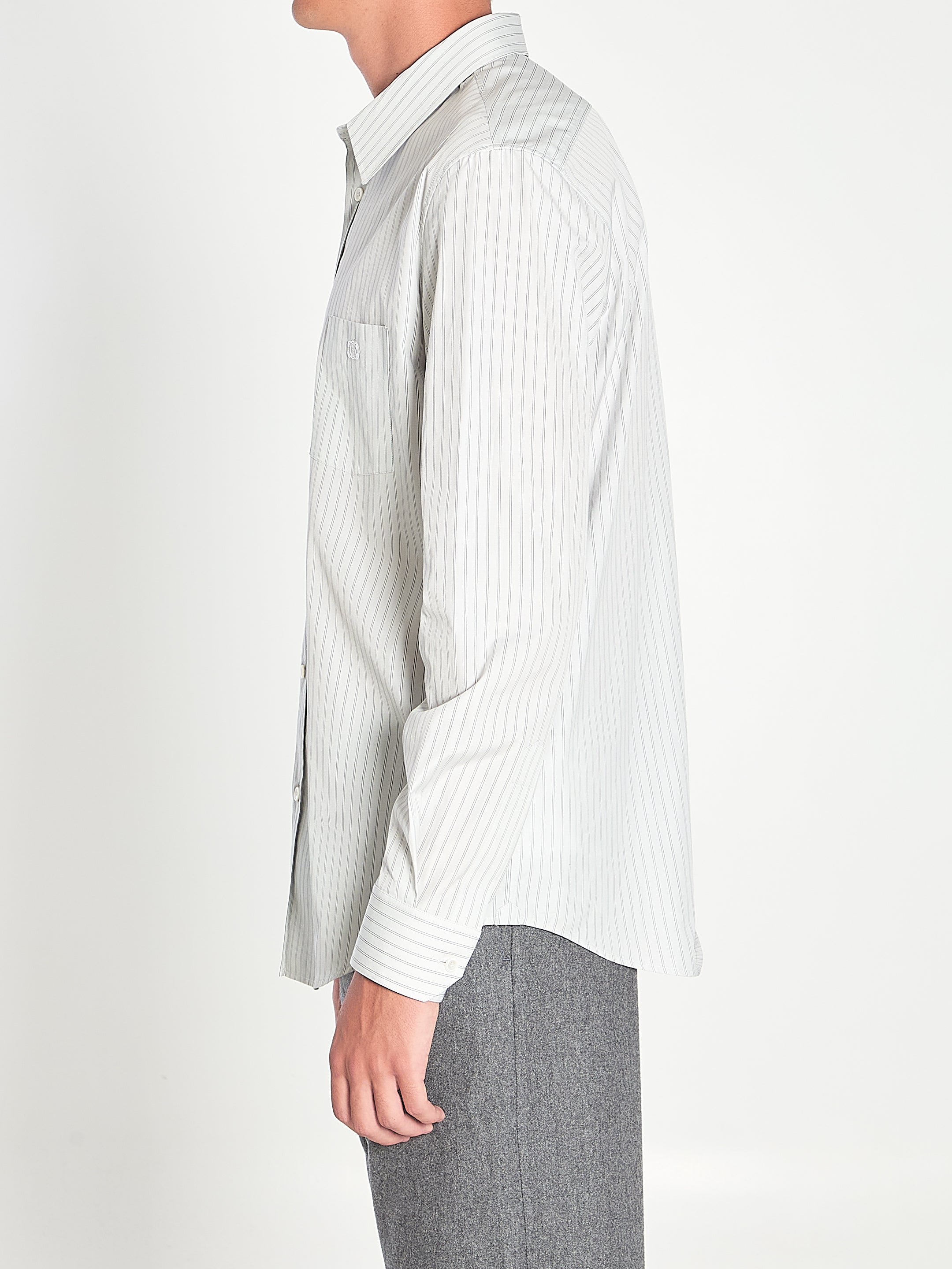 CELINE Relaxed Fit Striped Cotton Shirt - Size 41 EU