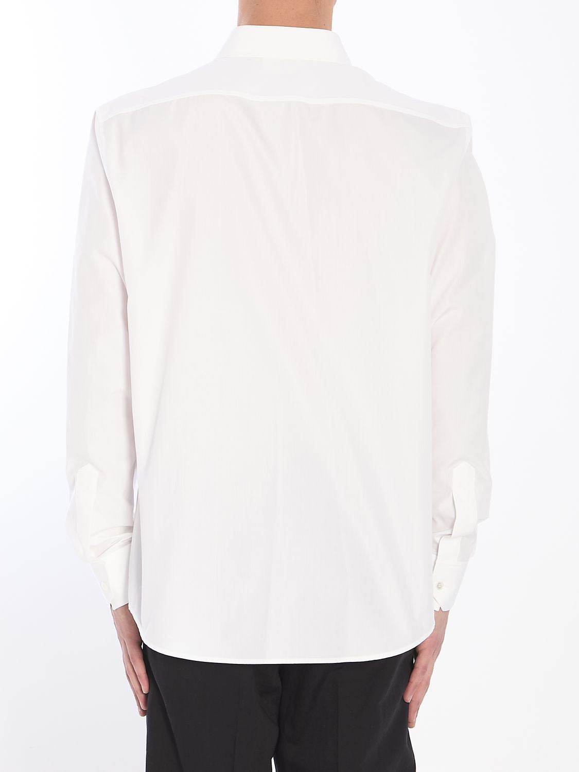 CELINE Men's Cotton Poplin Shirt with Rounded Hem