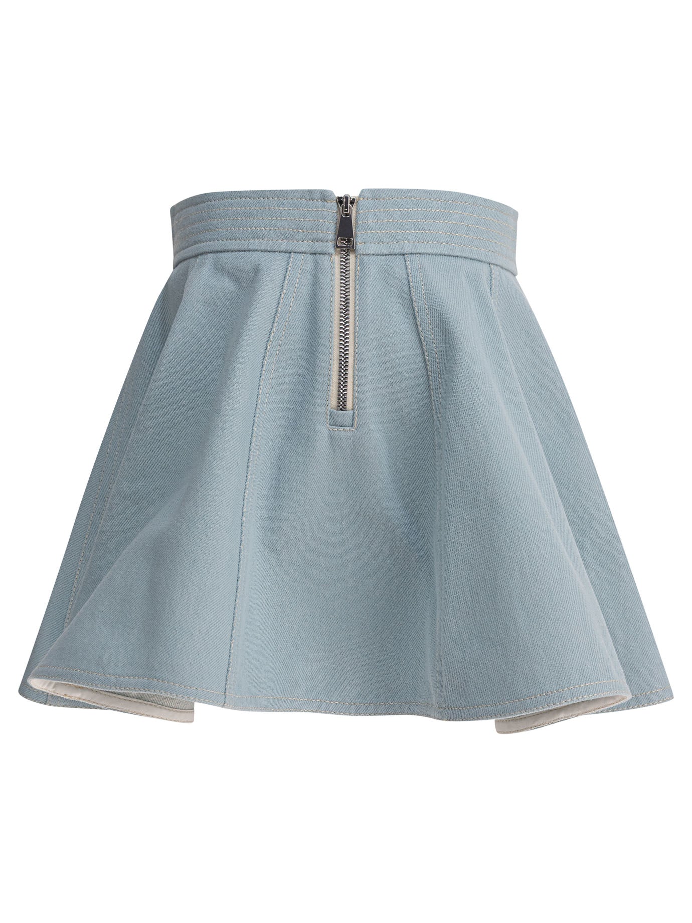 MONCLER KIDS Girls' Flared Denim Mini Skirt