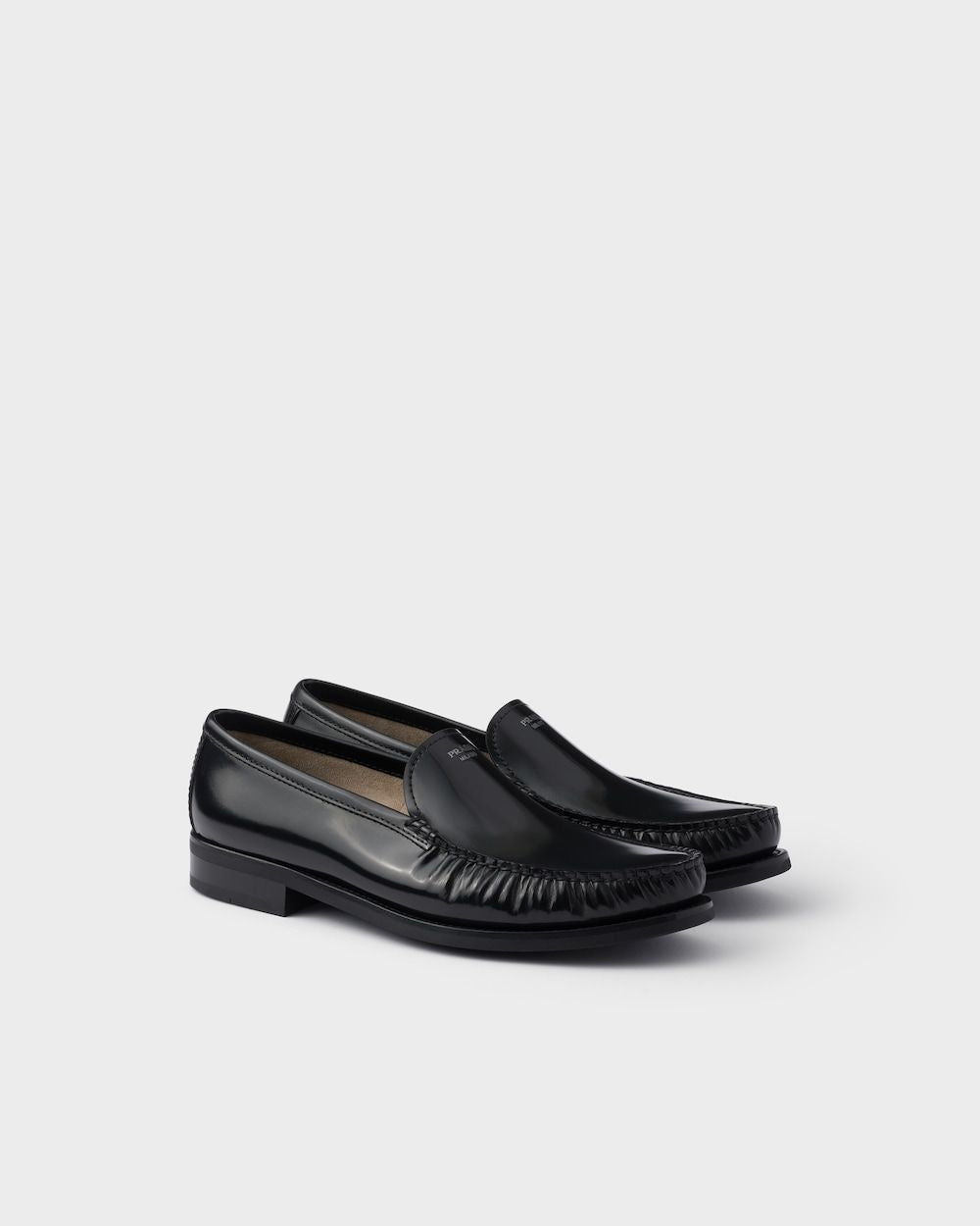 PRADA Brushed Leather Loafers for Men - Fall/Winter 2025