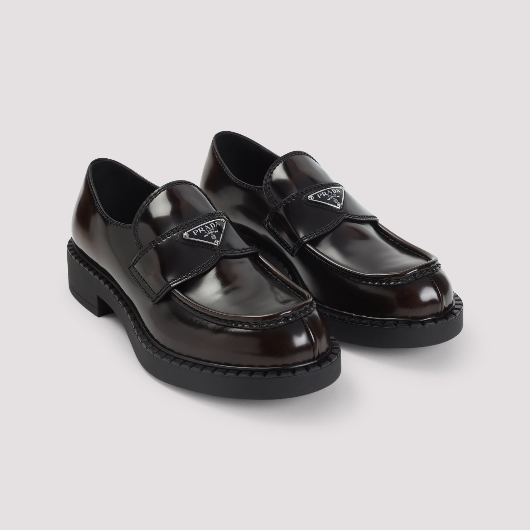 PRADA Brushed Leather Loafers for Men