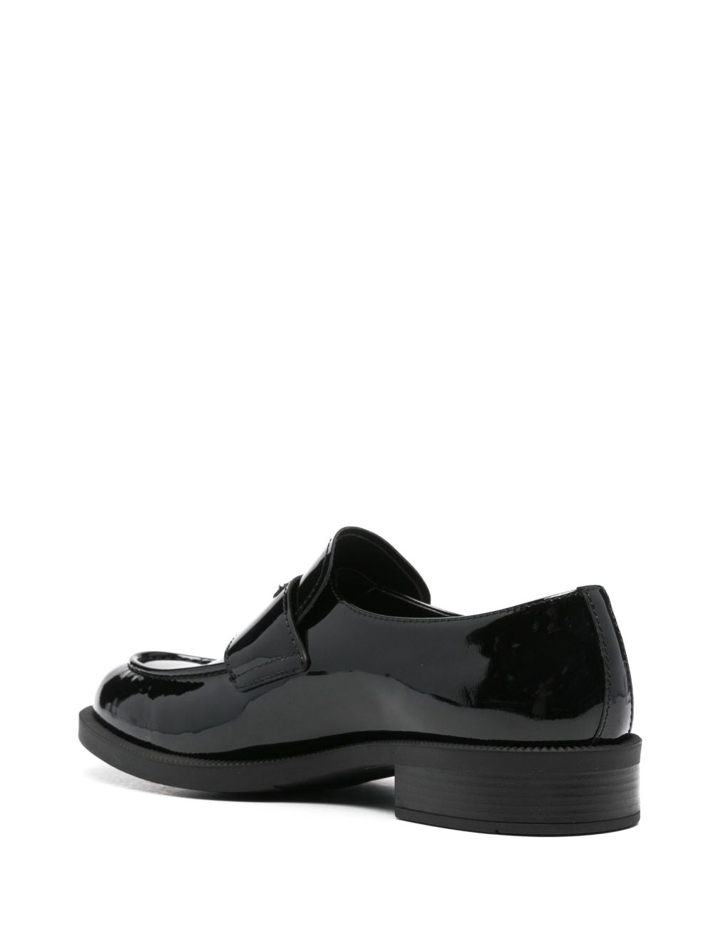 PRADA Shiny Leather Moccasins with Logo for Men