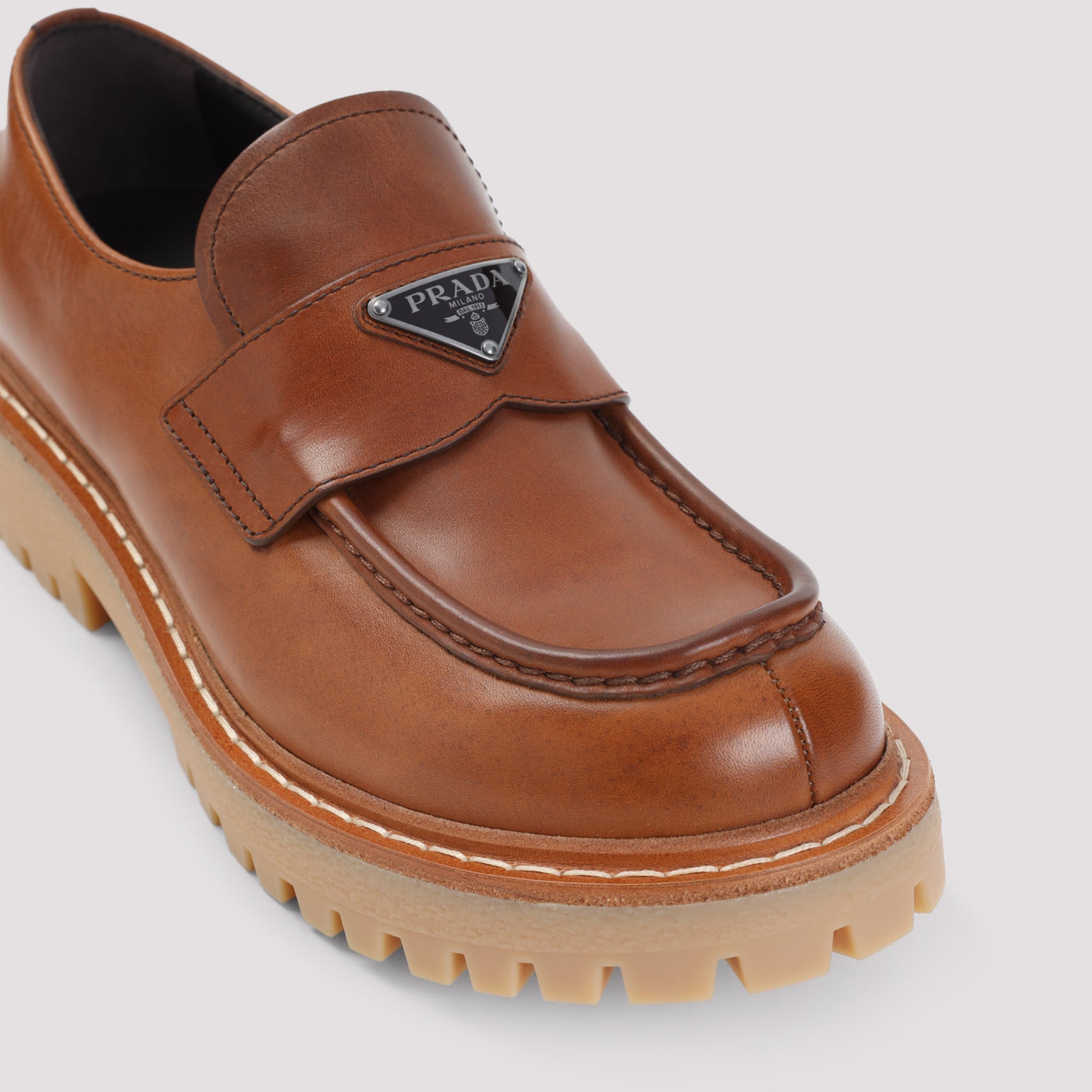 PRADA Leather Loafers for Men - FW25 Collection