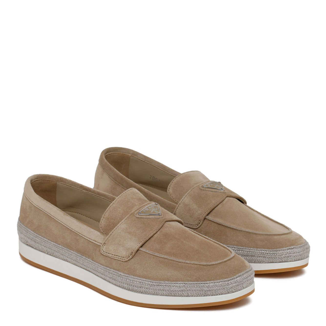 PRADA Desert Calf Leather Flat Shoes for Men