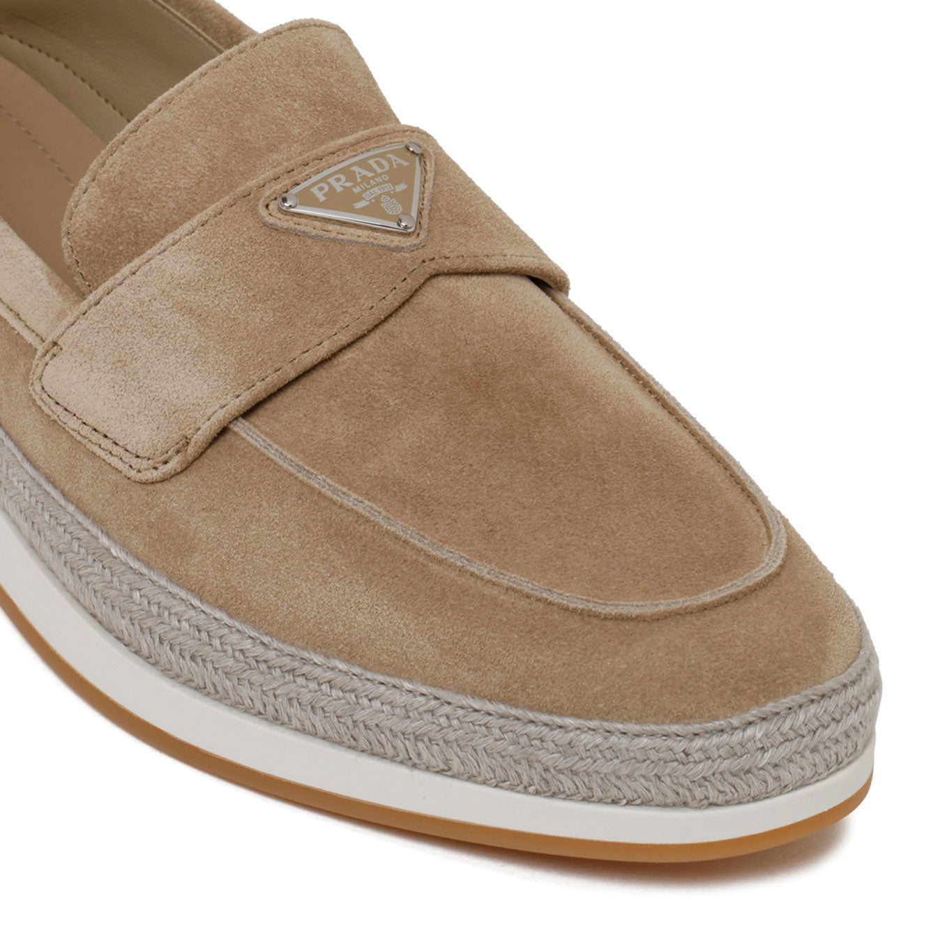 PRADA Desert Calf Leather Flat Shoes for Men