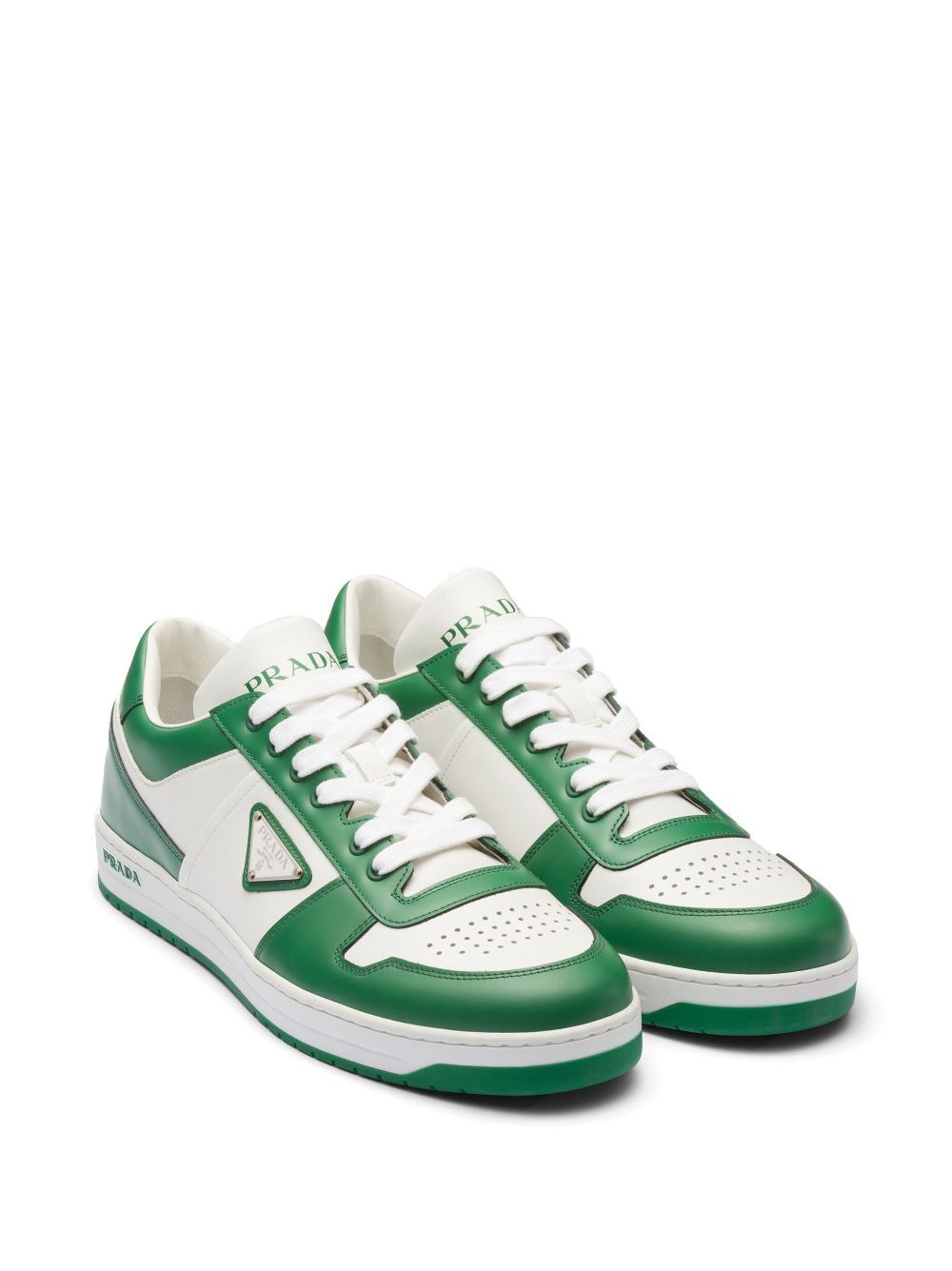 PRADA Two-Tone Leather Downtown Sneaker for Men