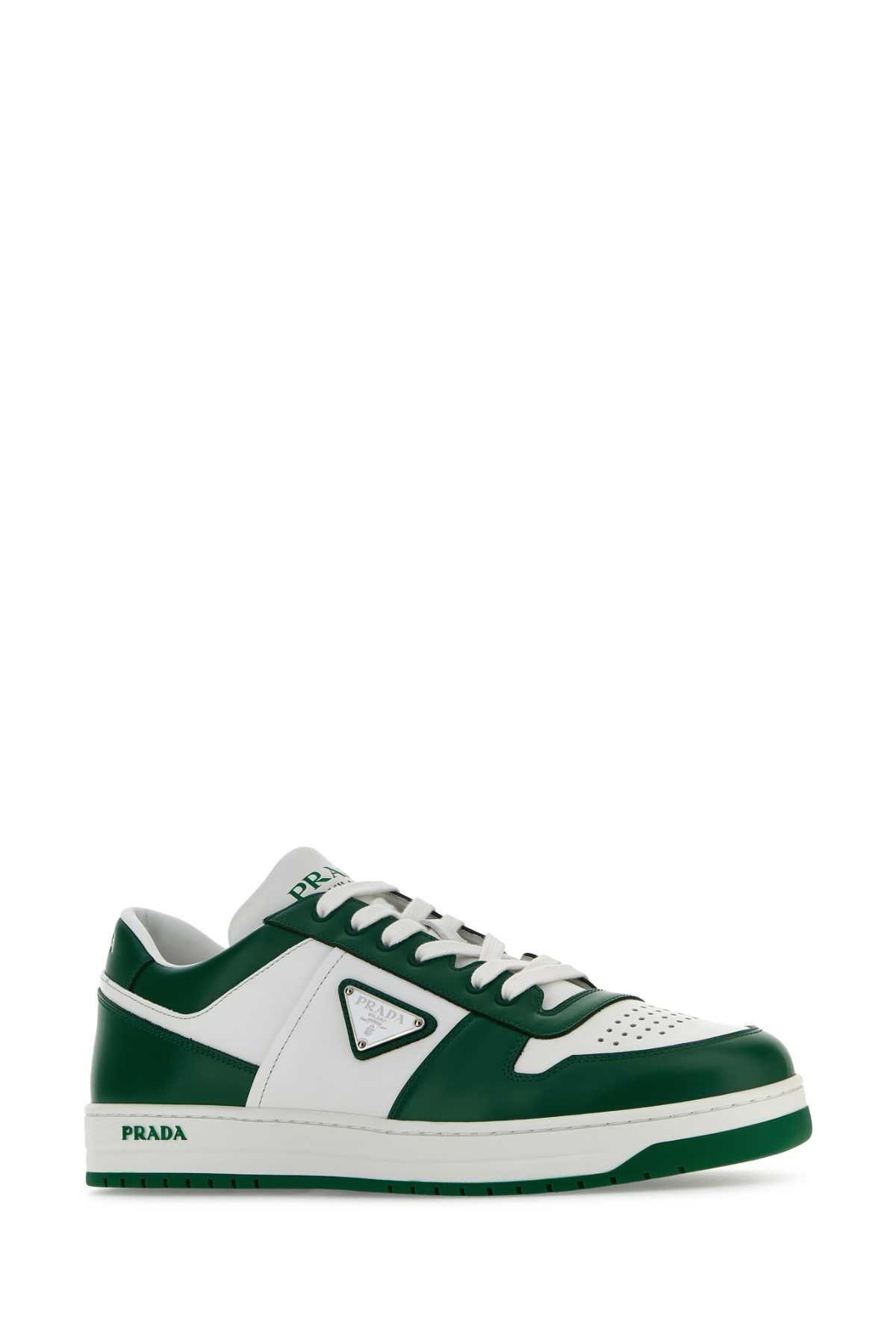 PRADA Two-Tone Leather Downtown Sneaker for Men